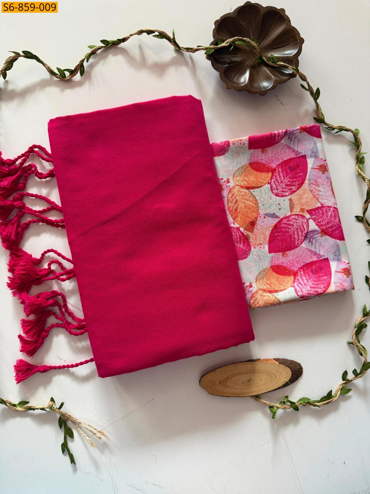 Red Fancy Khadi Cotton Saree