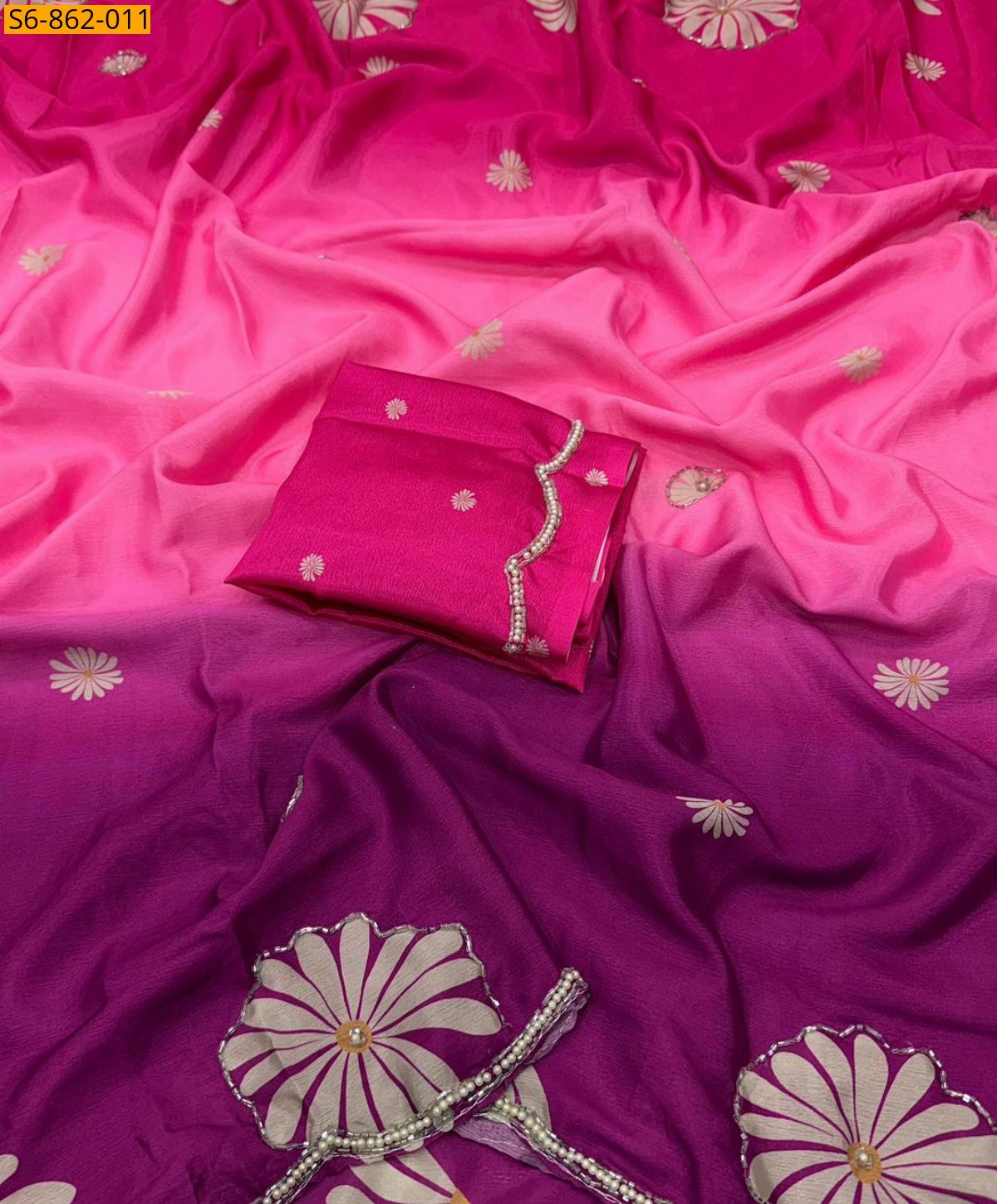 Pink Fancy Soft Georgette Silk  Saree