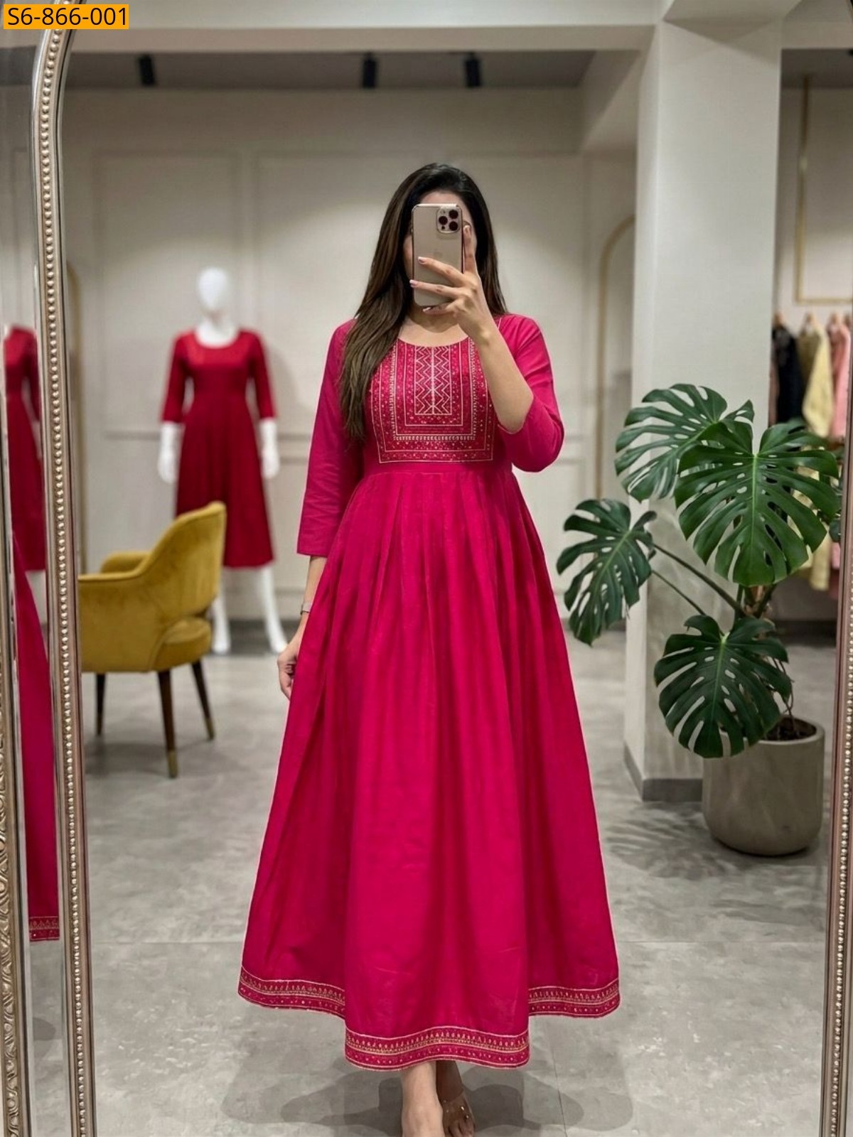 Pink Fancy Roman Silk Kurti