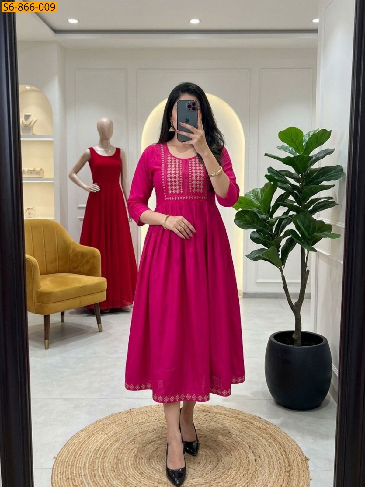 Pink Fancy Roman Silk Kurti