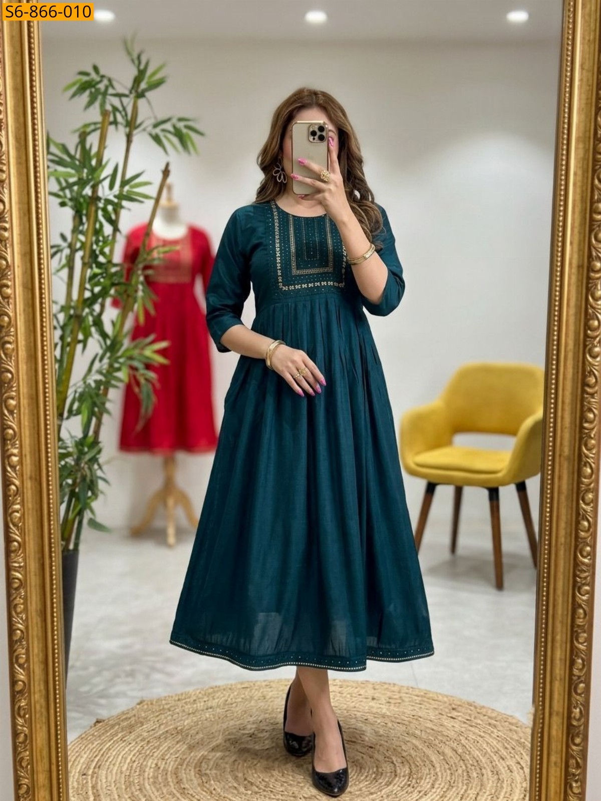 Morpitch Fancy Roman Silk Kurti