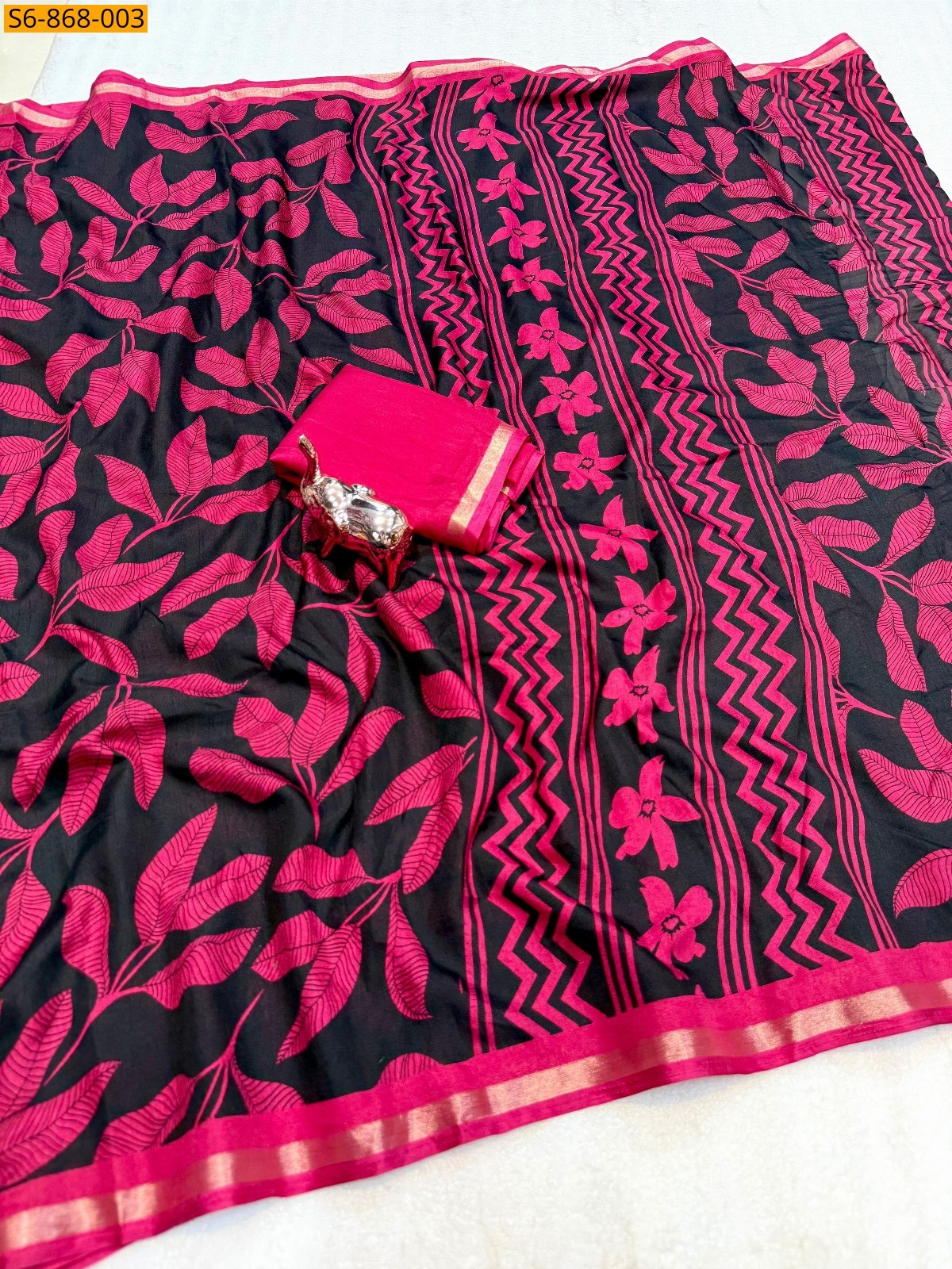Pink Fancy Tusser Kashmiri Printed Saree