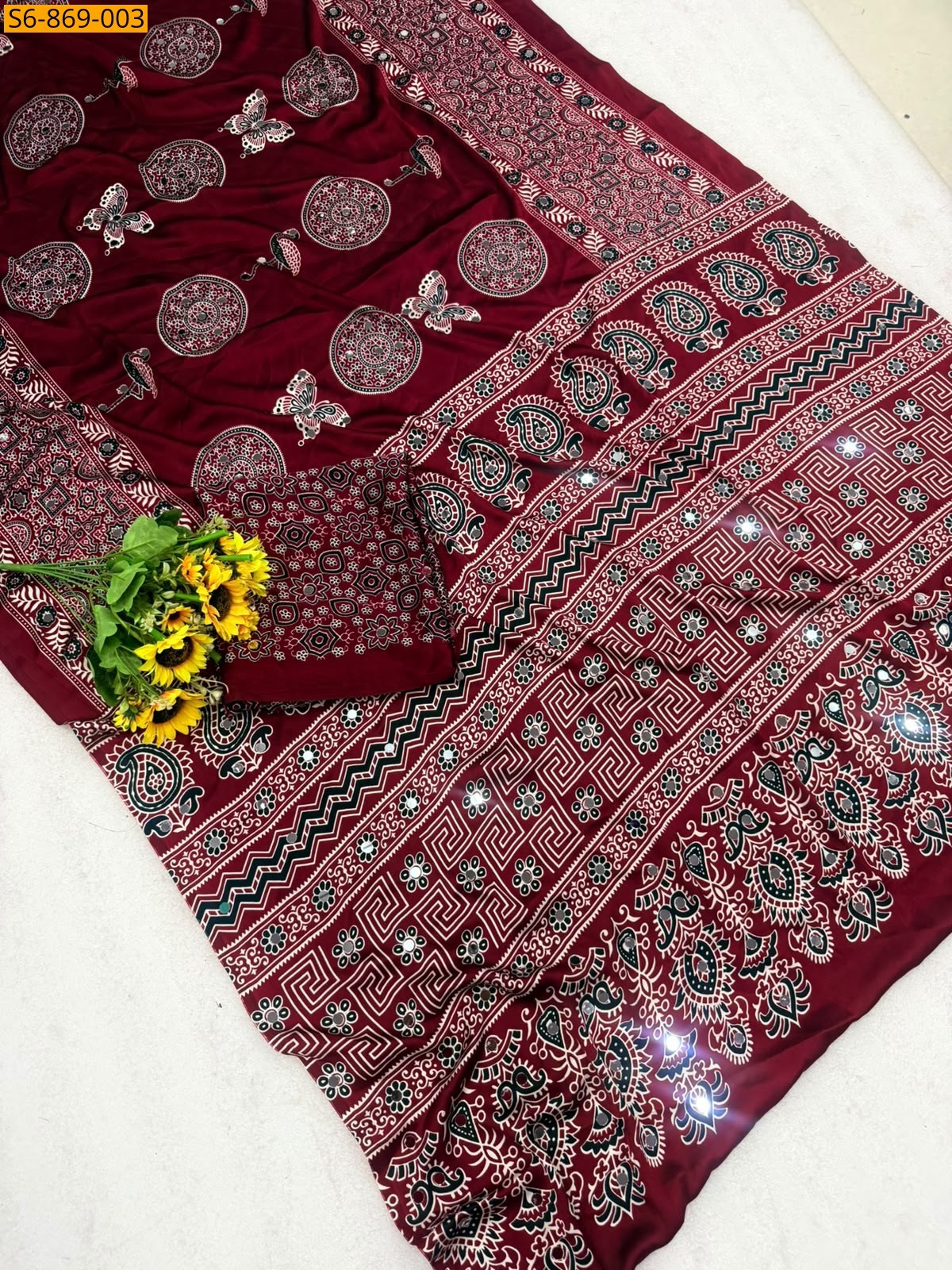 Maroon Fancy Satin Silk Saree