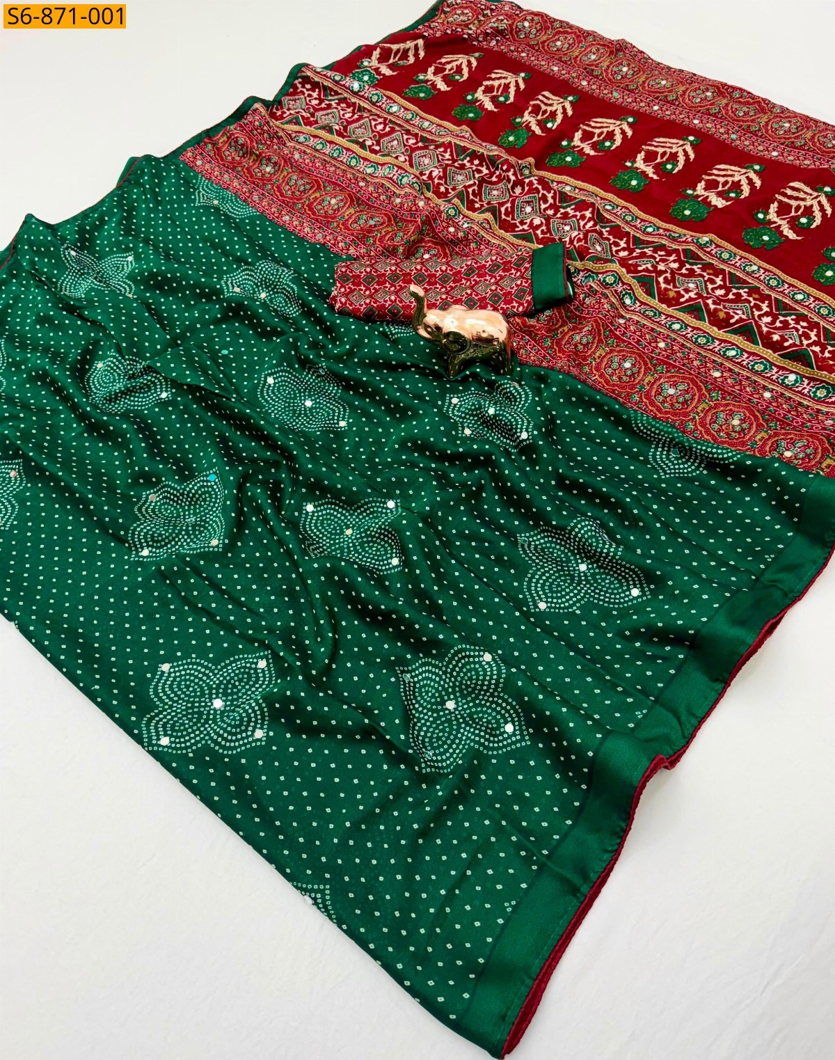 Green Fancy Moss Chiffon Saree