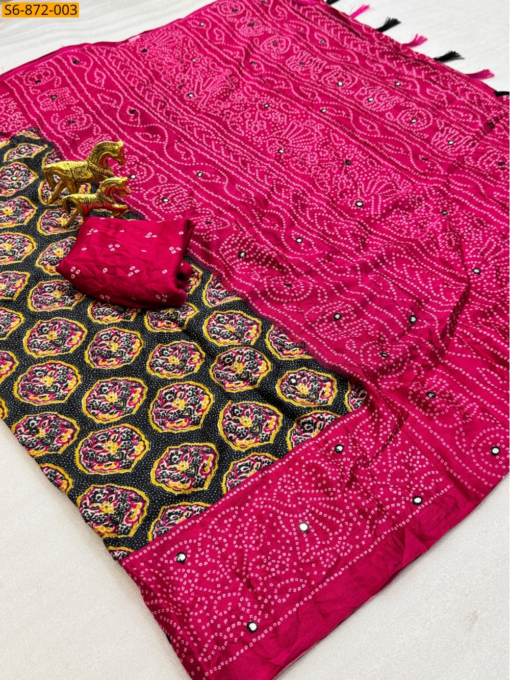 Fancy Soft bleck dola silk Saree