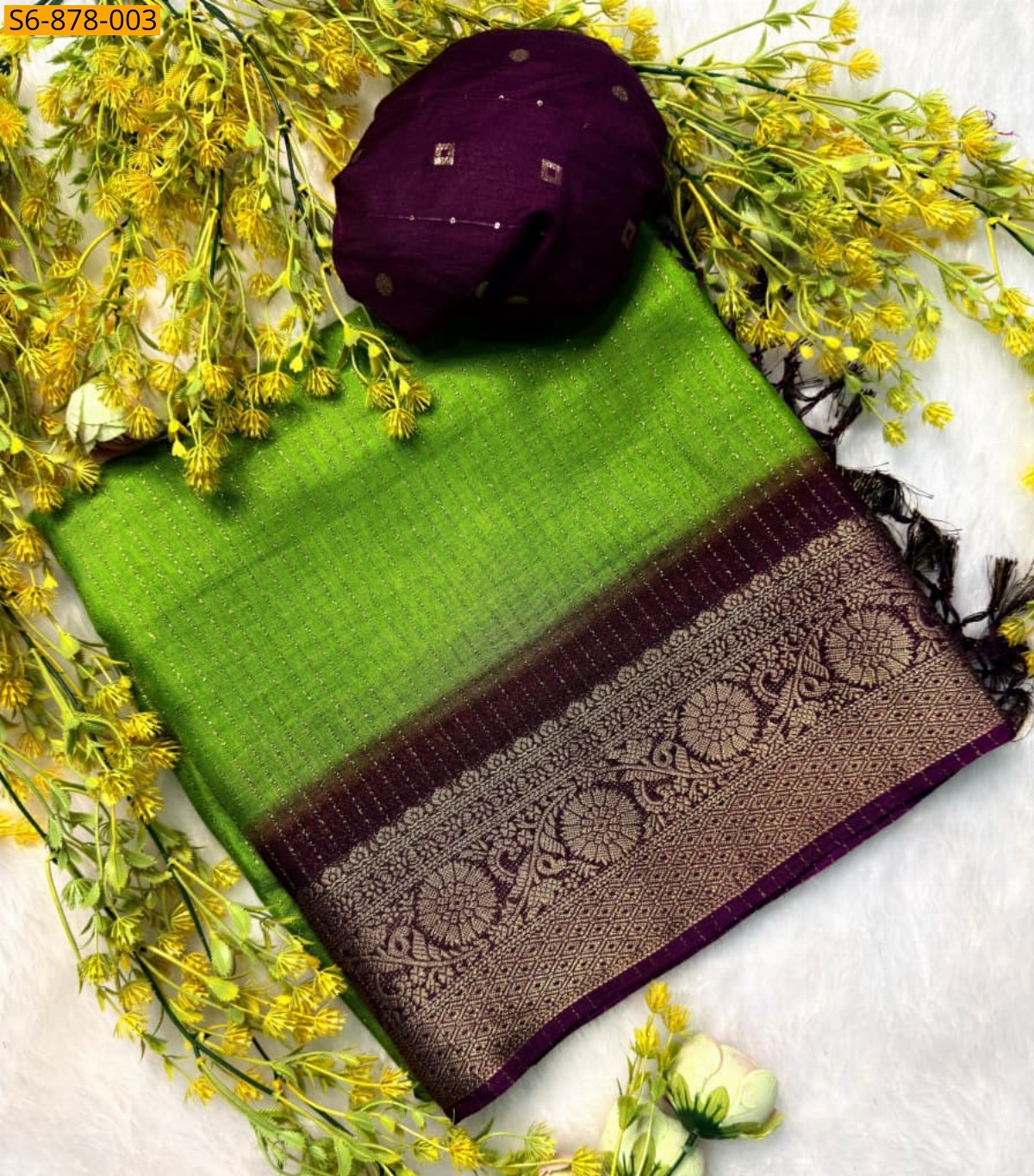 Light Green Fancy Marshmellow Saree