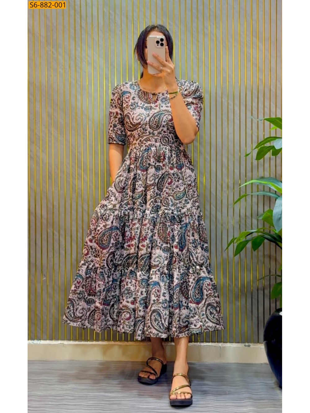 Fancy Cambric Cotton Kalamkari Printed Maxi