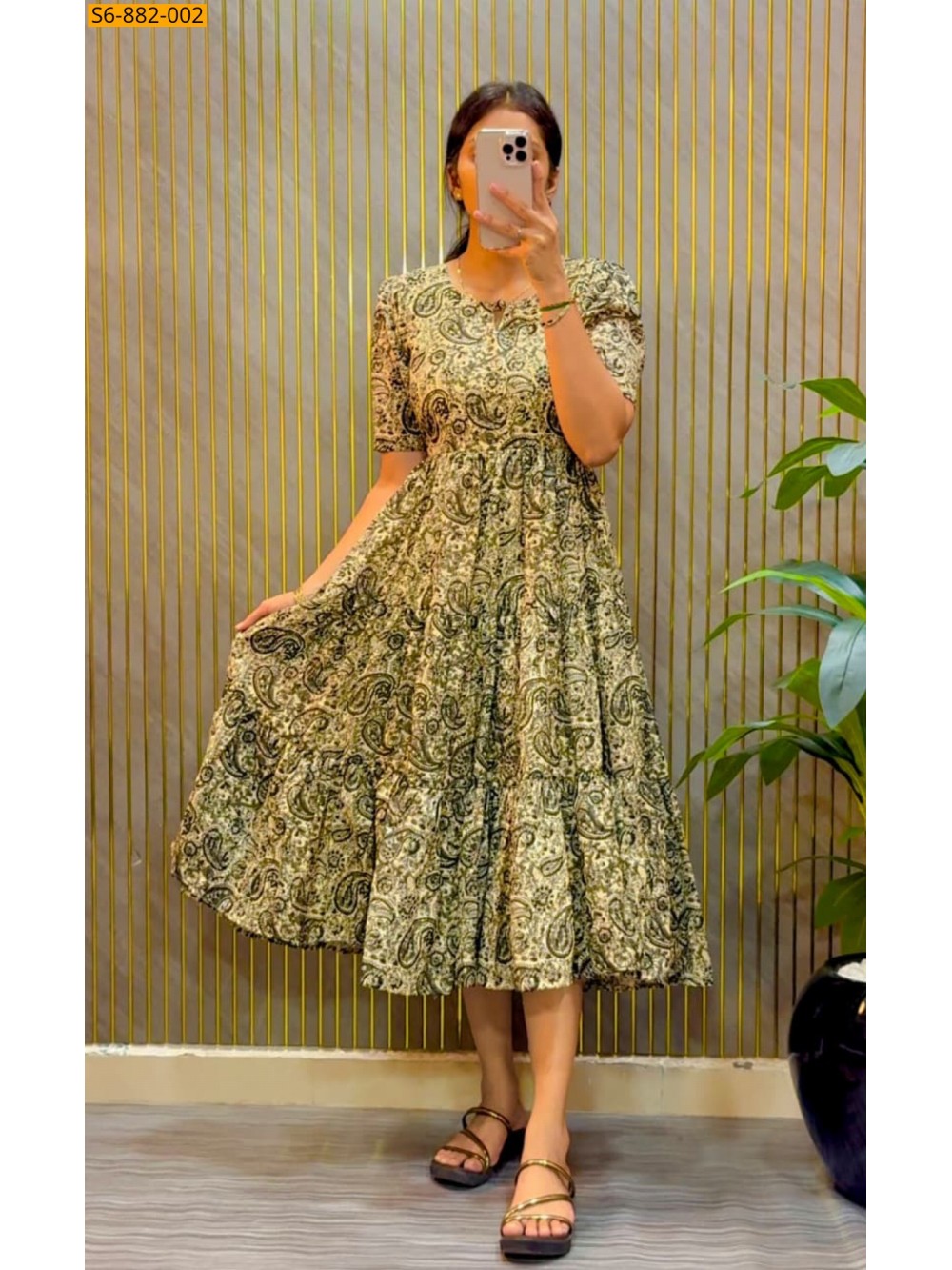 Fancy Cambric Cotton Kalamkari Printed Maxi