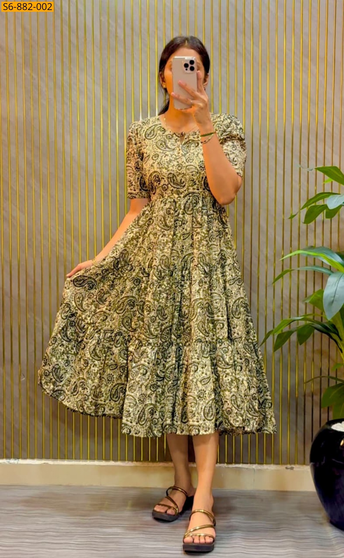 Green Fancy Cambric Cotton Kalamkari Printed Maxi