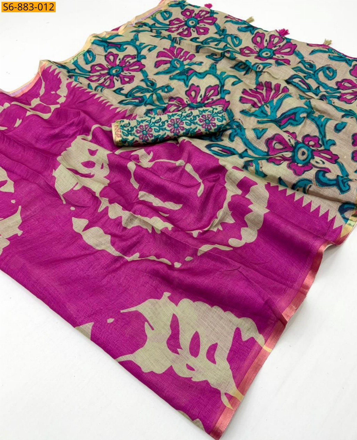 Fancy Soft cotton based Linen Saree