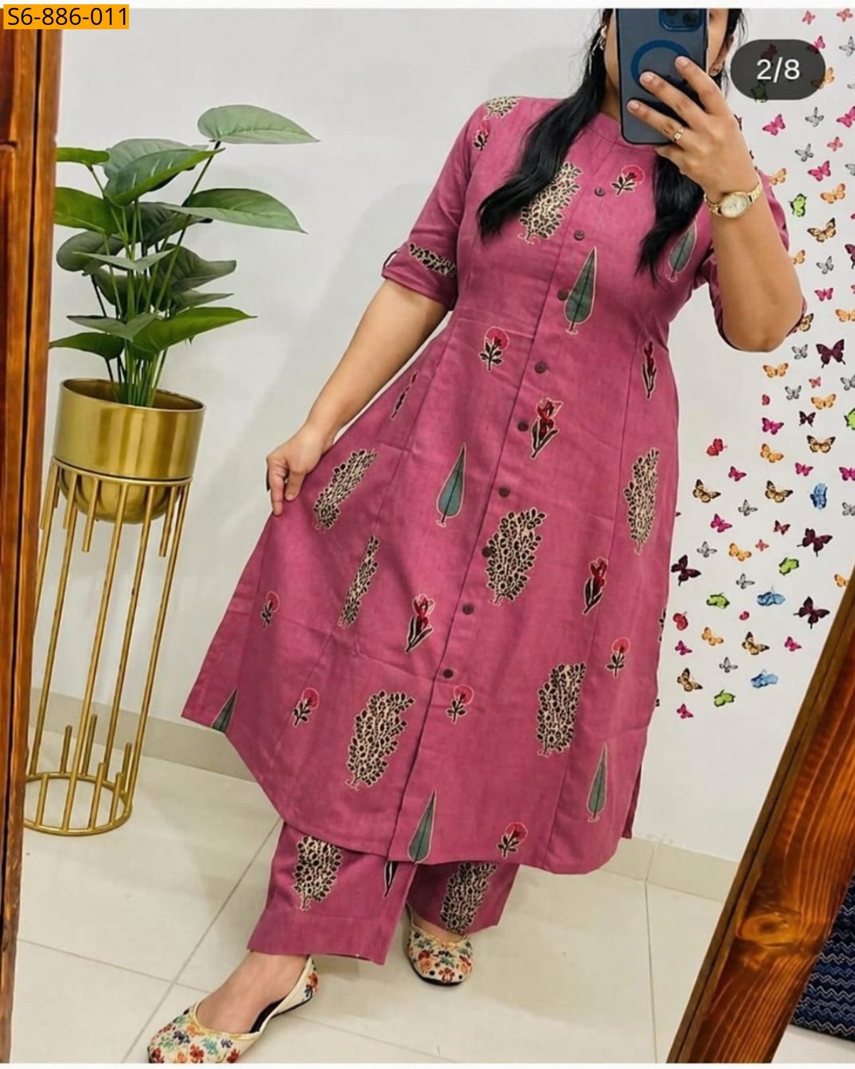 Fancy cotton Coord set - Pink