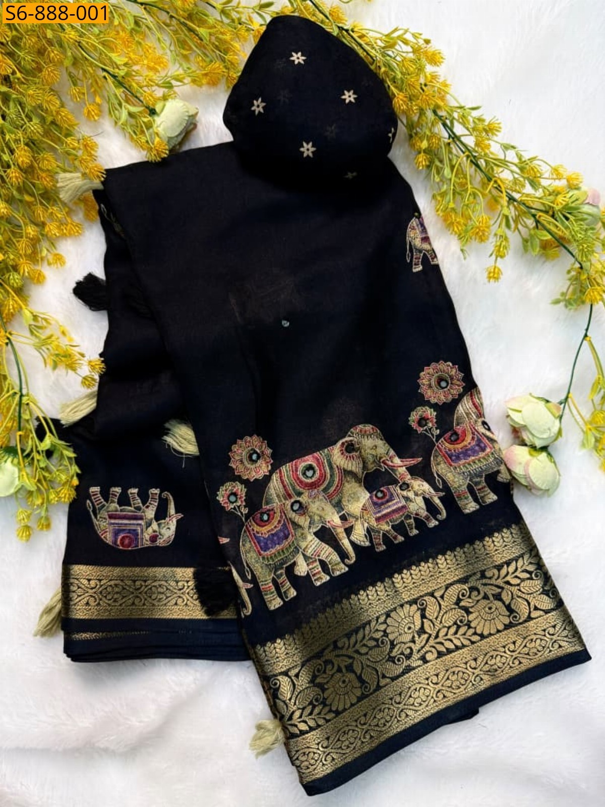 Black Fancy marsh mellow saree
