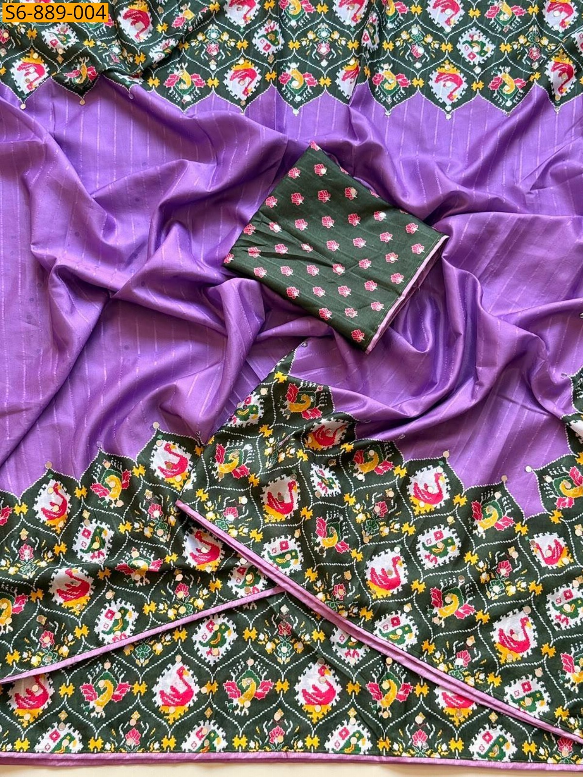 Violet Fancy Tusser Silk Saree
