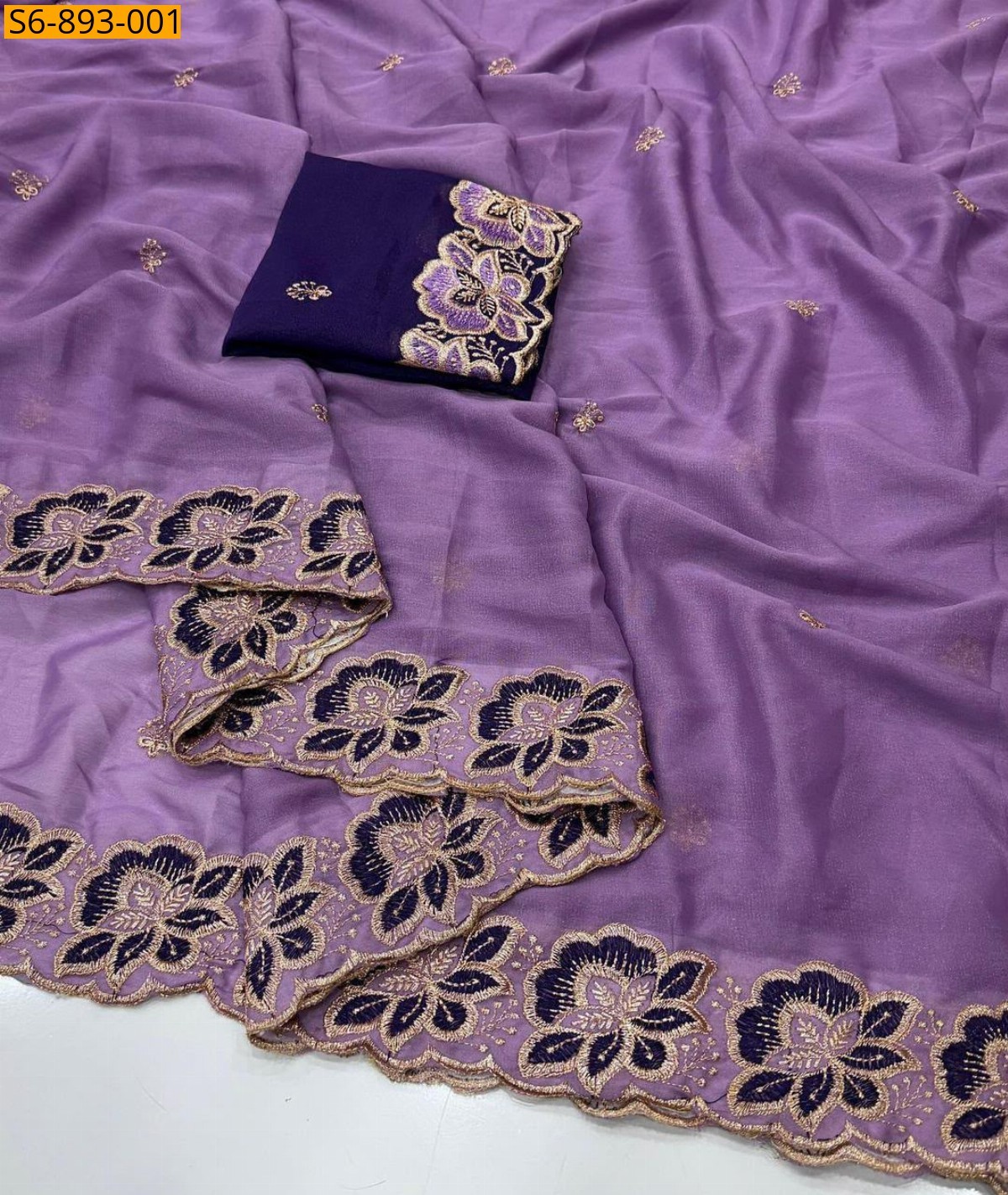 Violet Fancy Georgette Saree