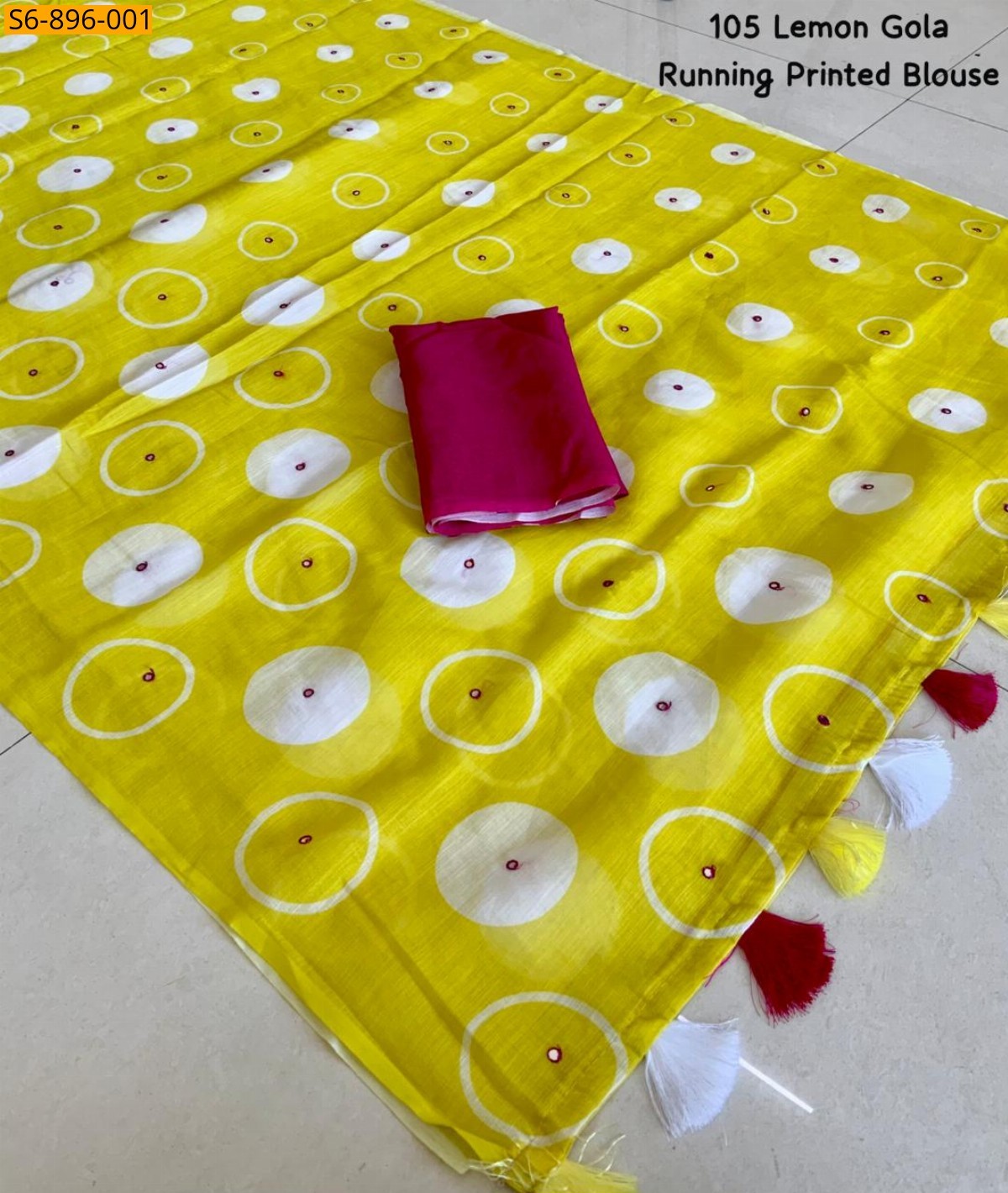 Yellow Fancy Soft Linen Cotton Saree