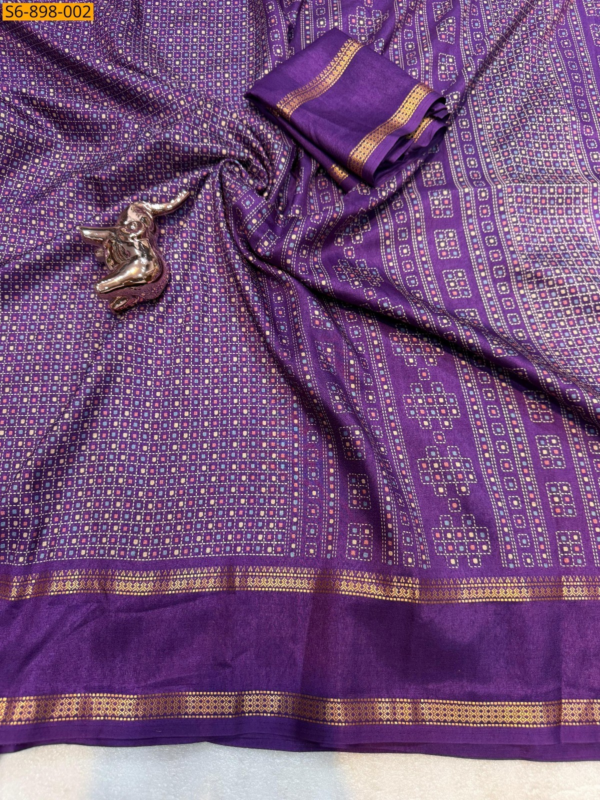 Violet Fancy Tussar Silk Saree