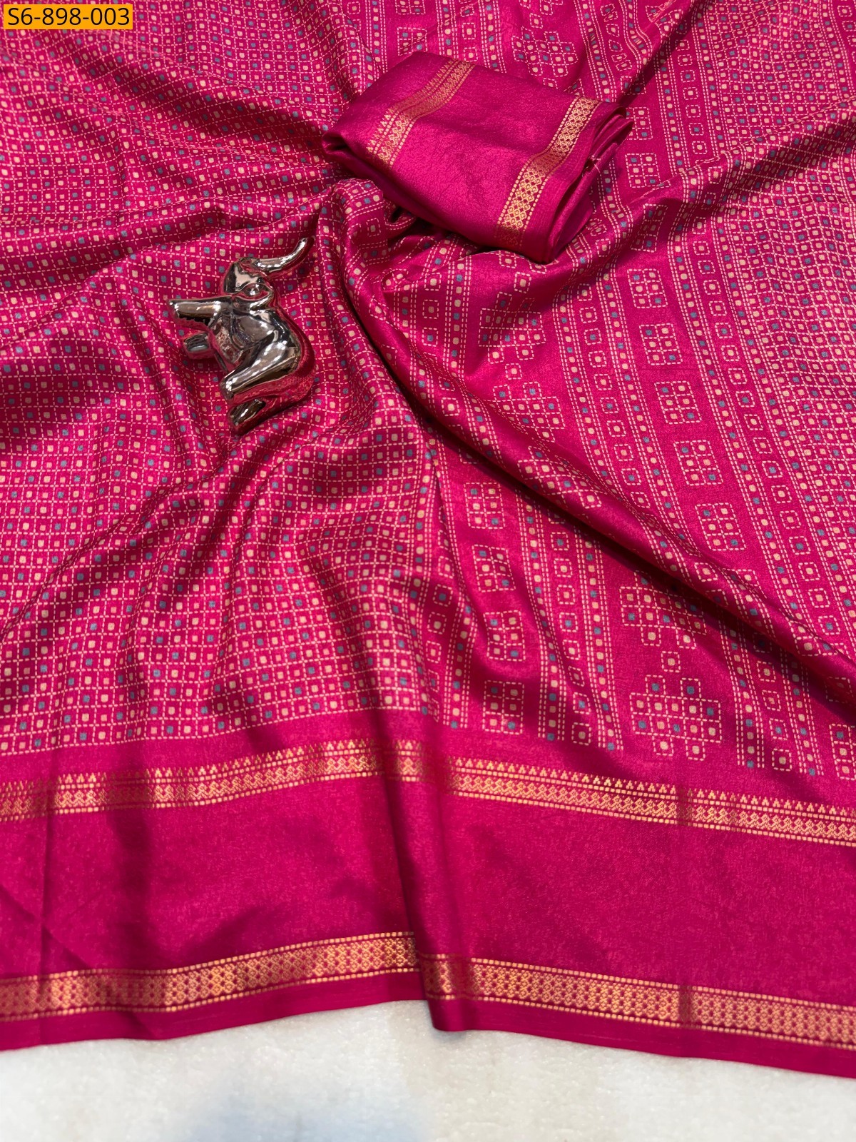 Pink Fancy Tussar Silk Saree