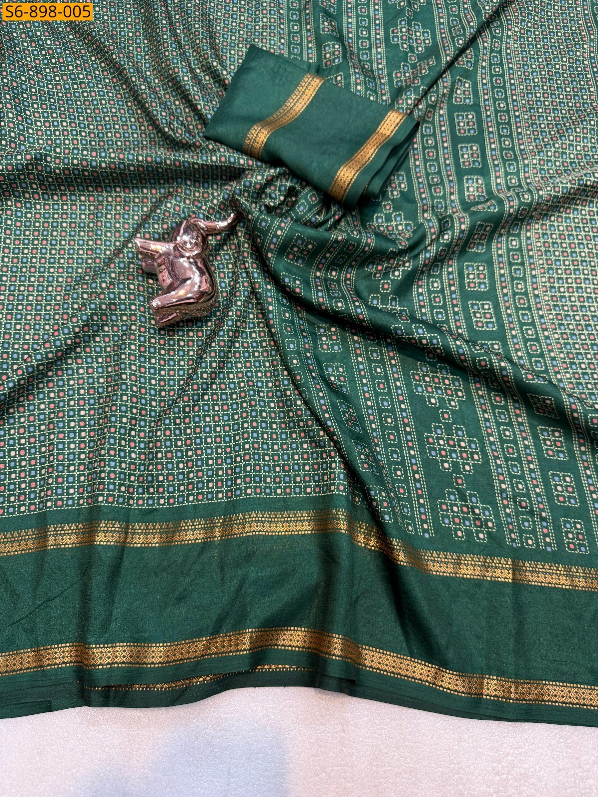 Green Fancy Tussar Silk Saree