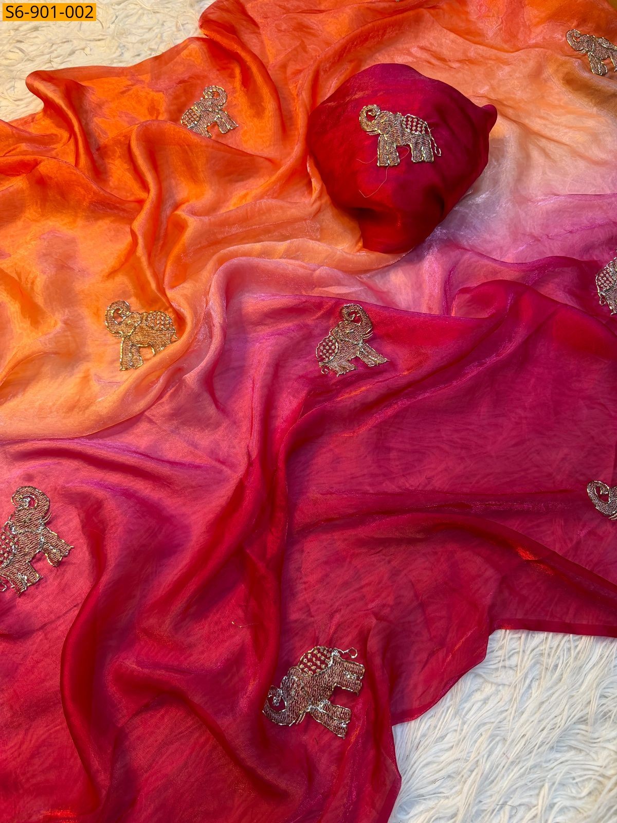 Pink Fancy Soft Space Silk Saree