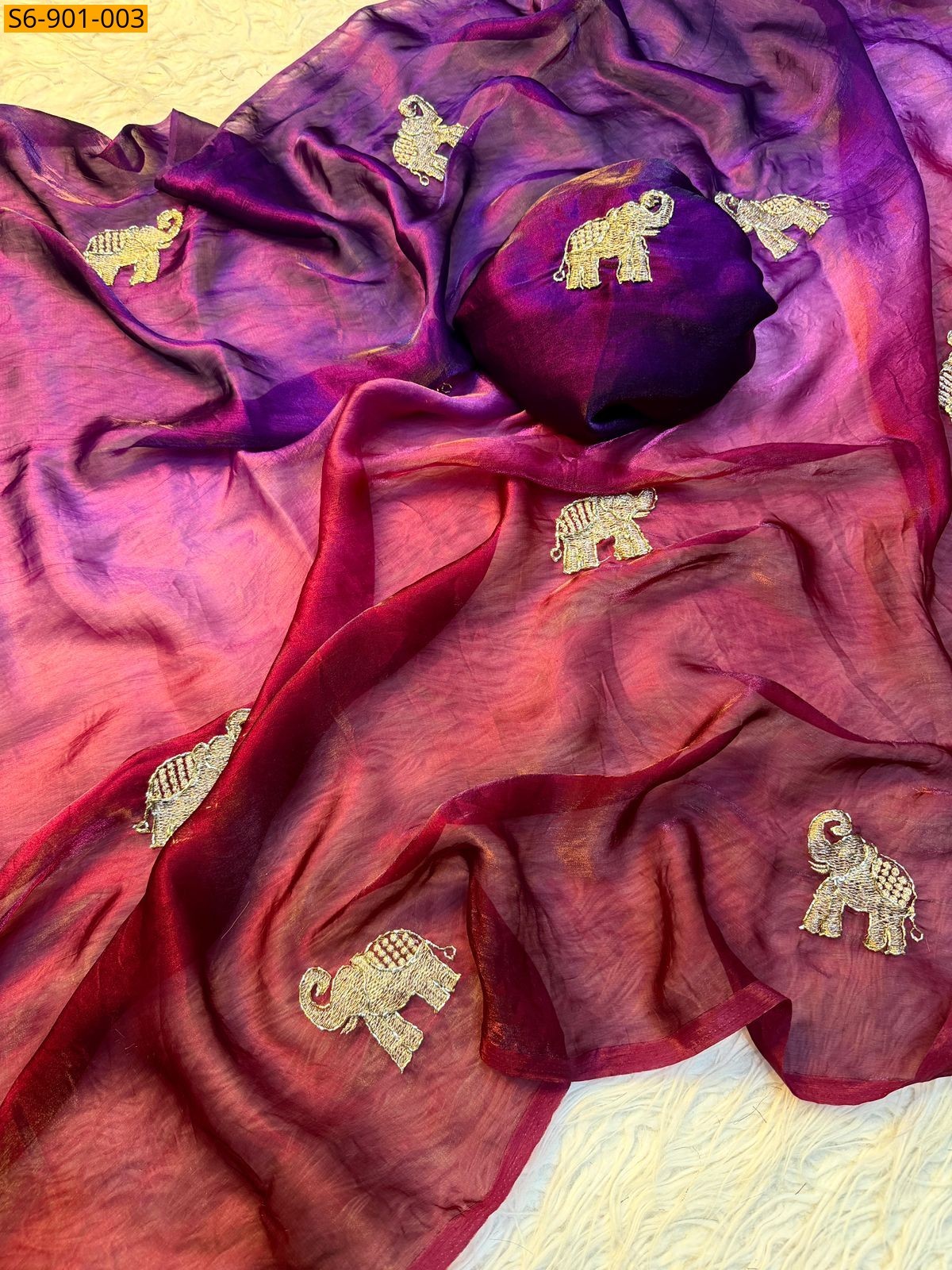 Red Fancy Soft Space Silk Saree