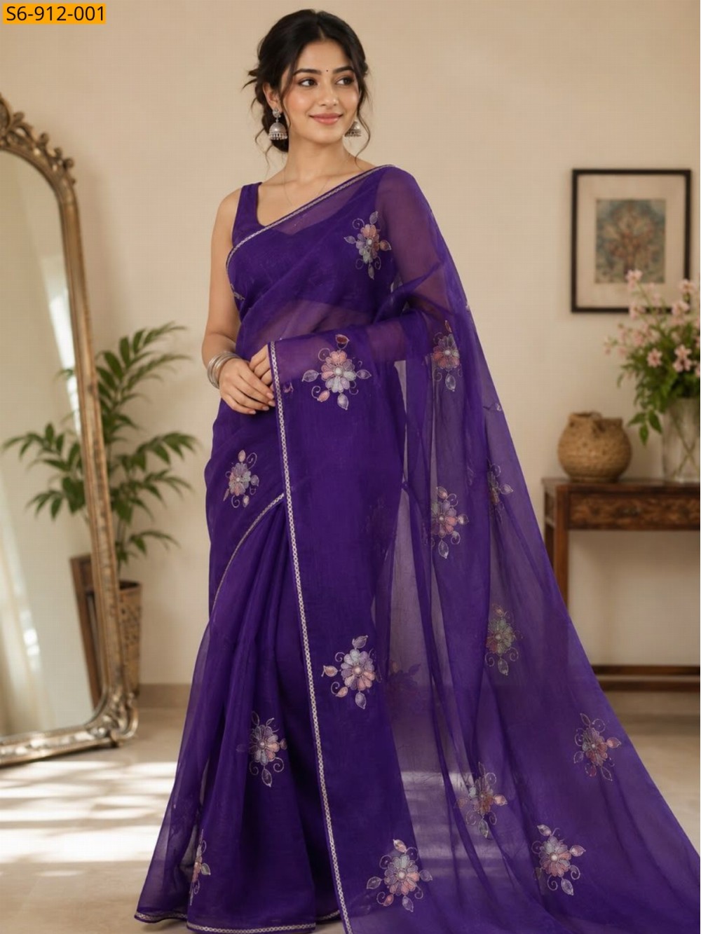 Violet Fancy Soft Crunchy Saree Violet Fancy Soft Crunchy Saree