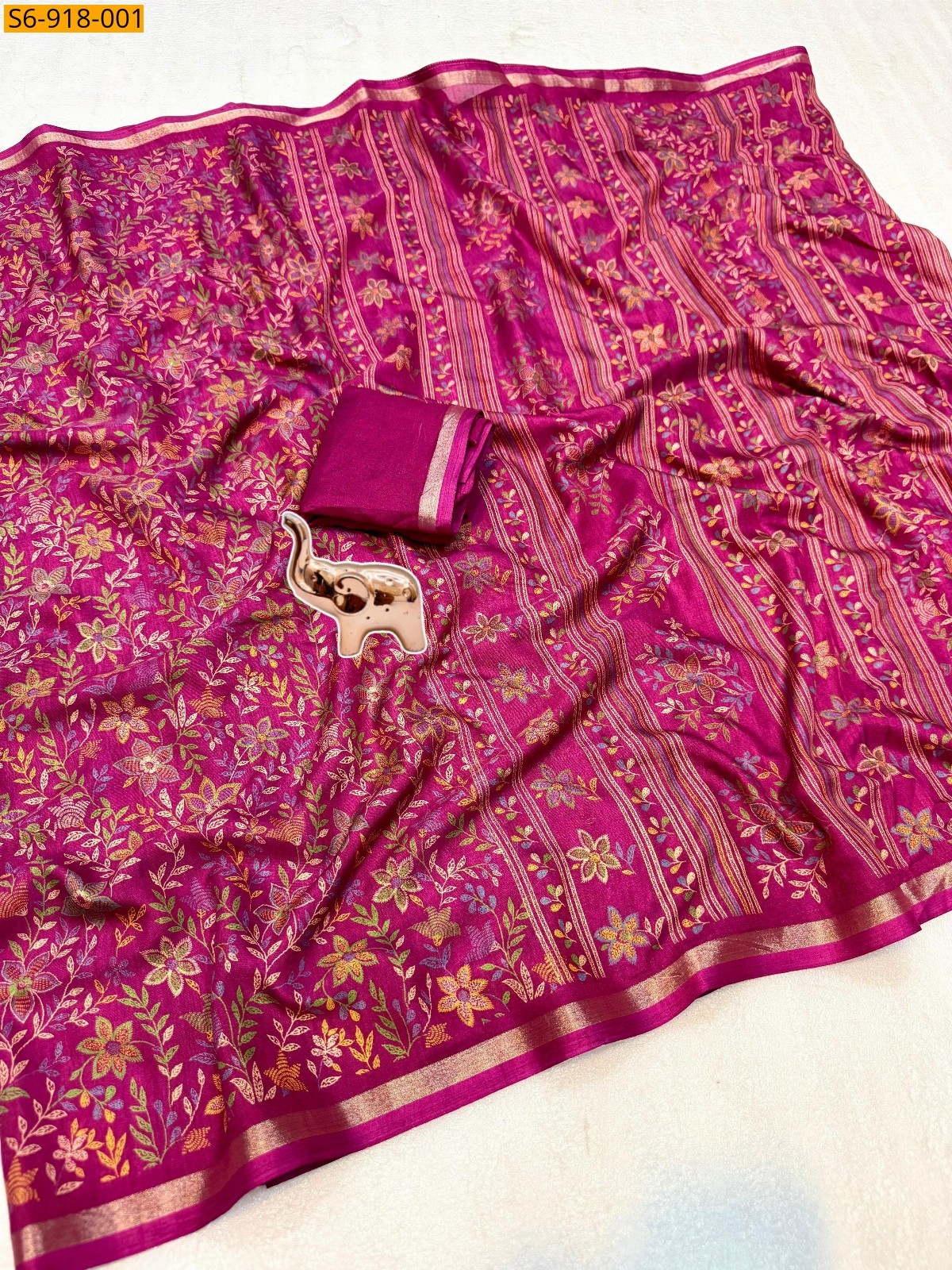 Red Fancy Soft Tusser Saree