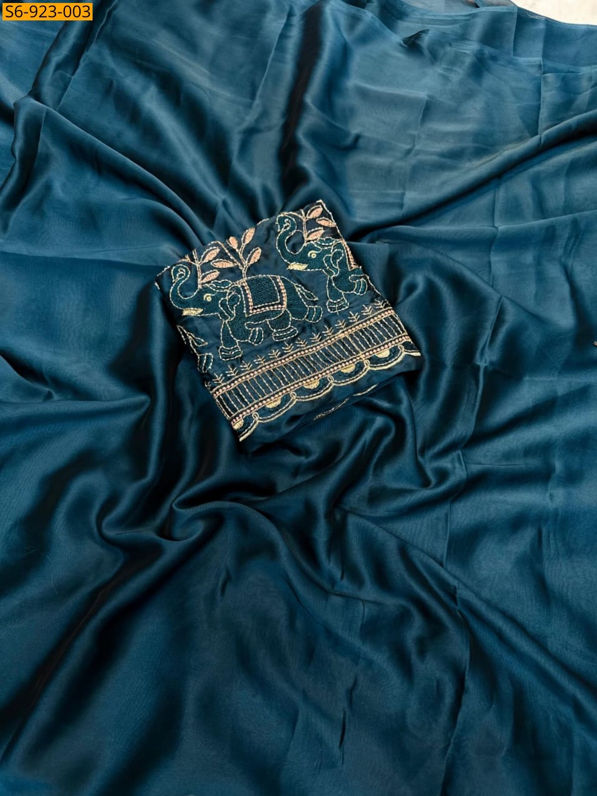 Teal Blue Fancy Rangoli Silk Sarees