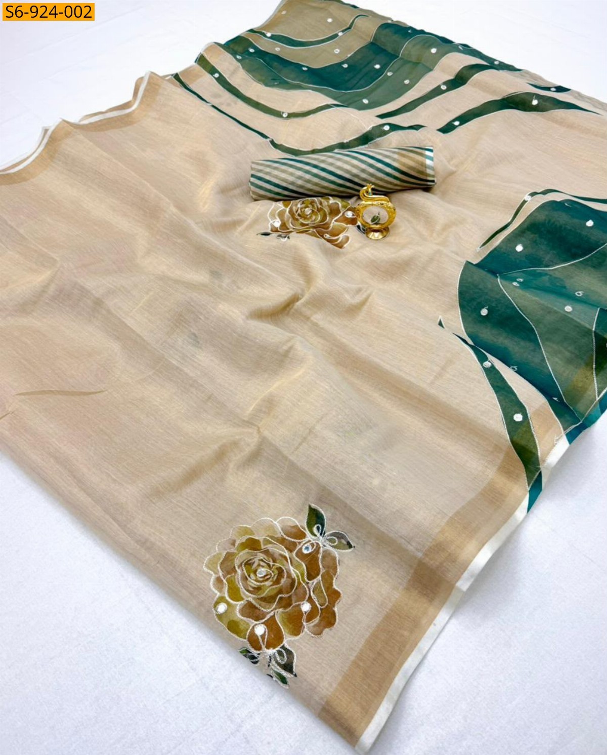 Cream Fancy Soft Erode Zari Silk Sarees