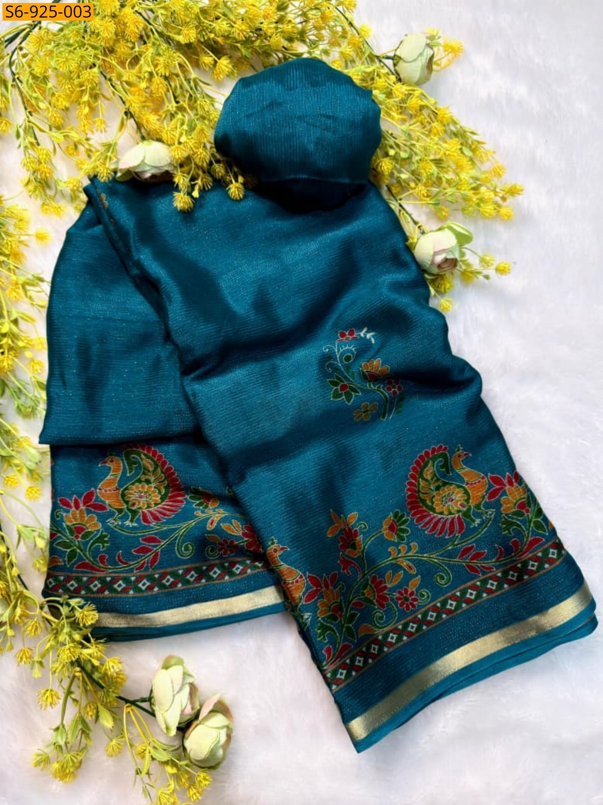 Morpitch Fancy Chinnon Silk Sarees