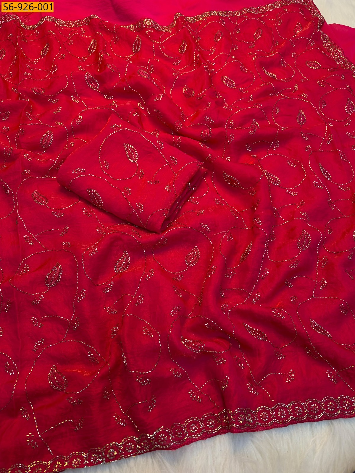 Pink Fancy Fendy Satin Sarees