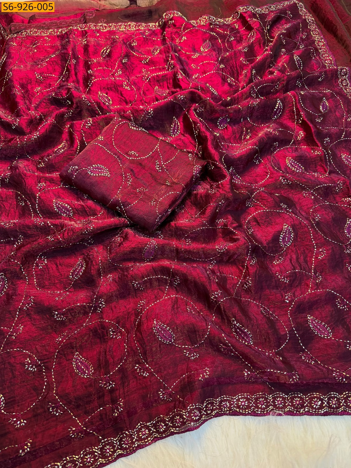 Pink Fancy Fendy Satin Sarees