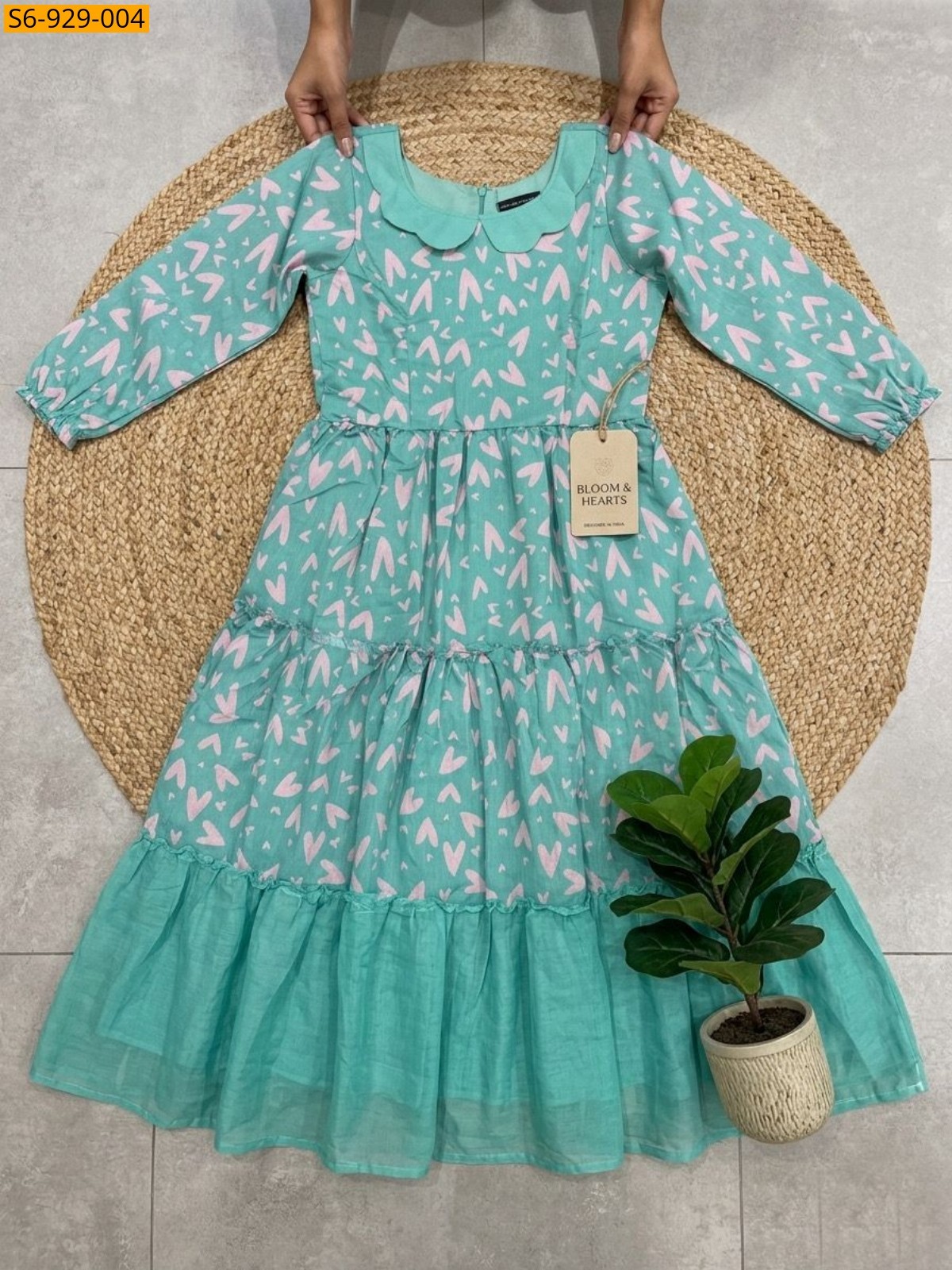 Blue Fancy Chanderi cotton Maxi