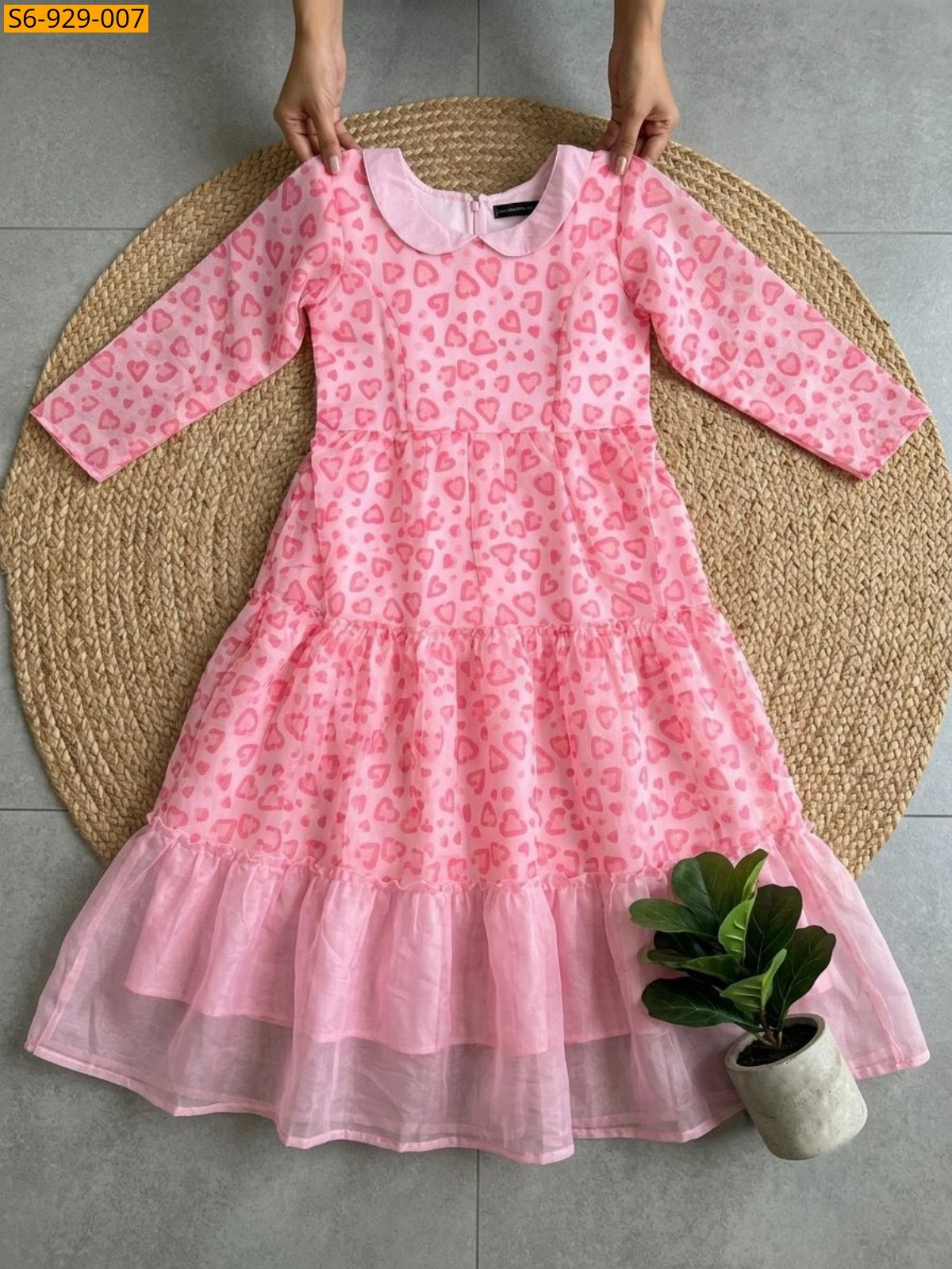 Pink Fancy Chanderi cotton Maxi