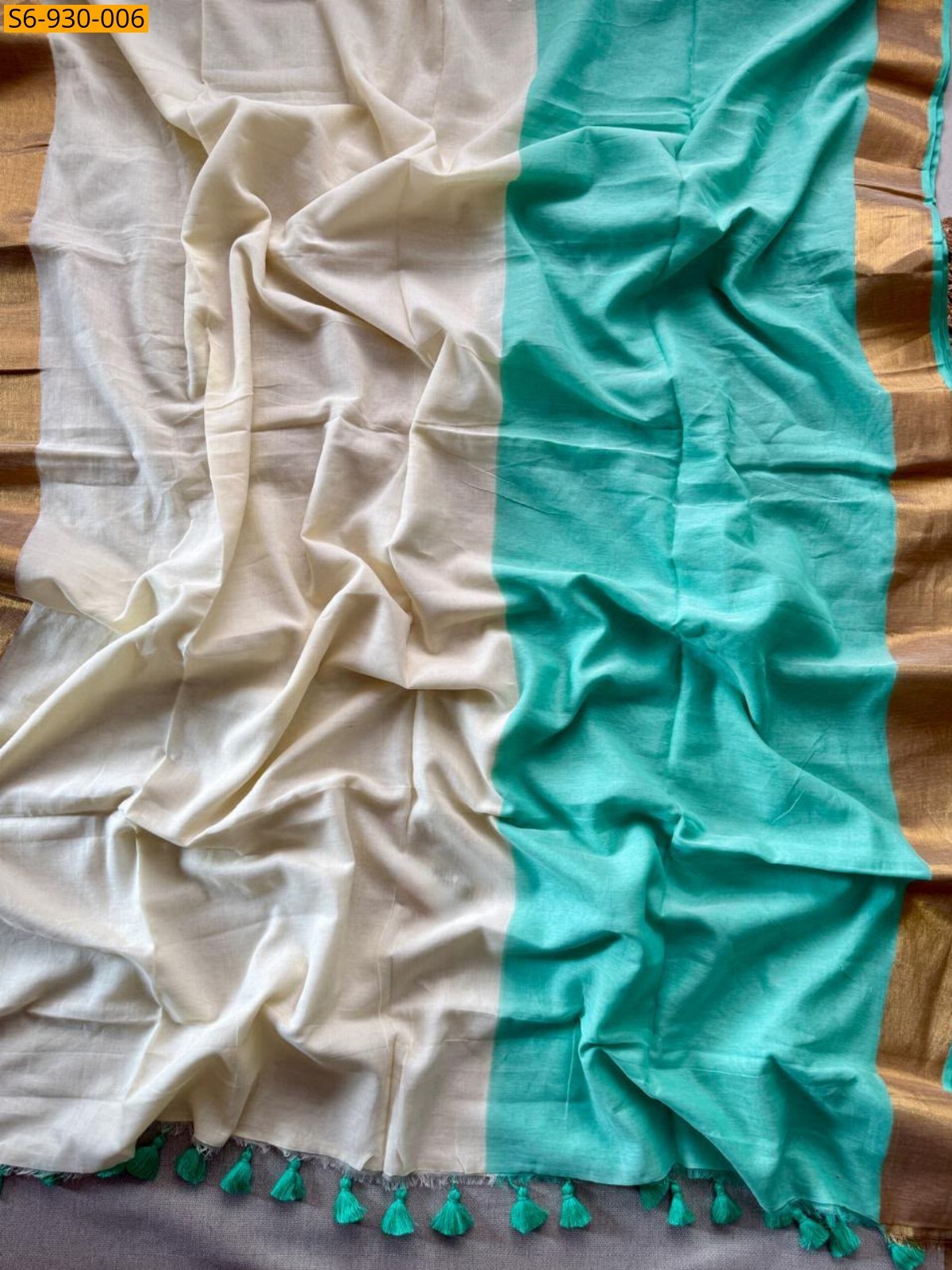 Sky Blue Fancy Mul Cotton Sarees