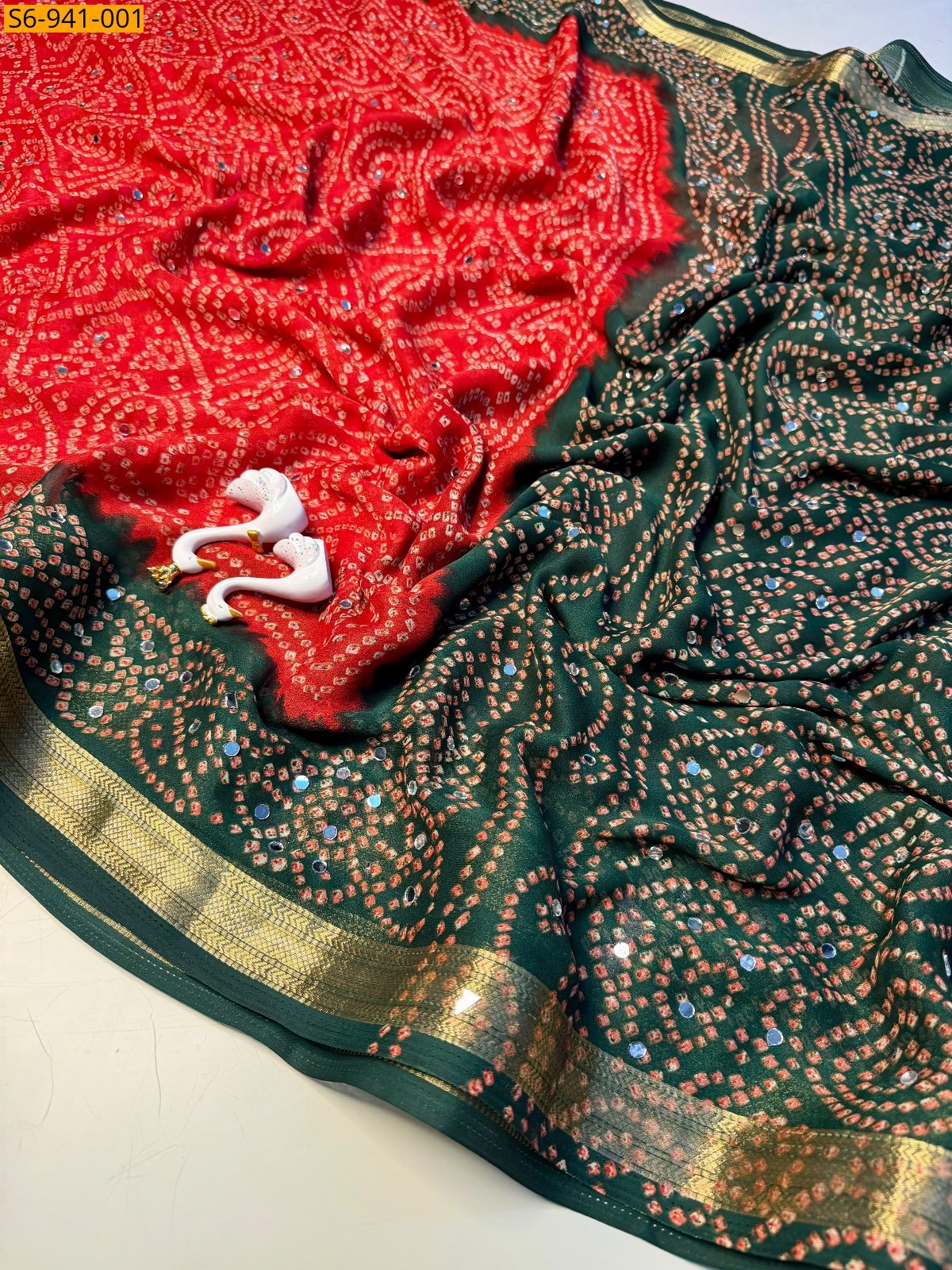 Red Fancy Georgette Sarees