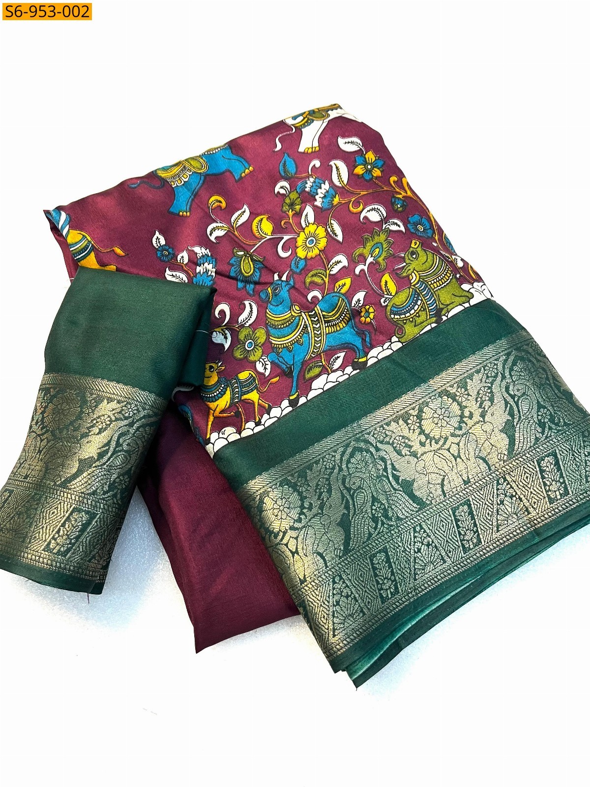 Maroon Fancy Dola Silk Saree