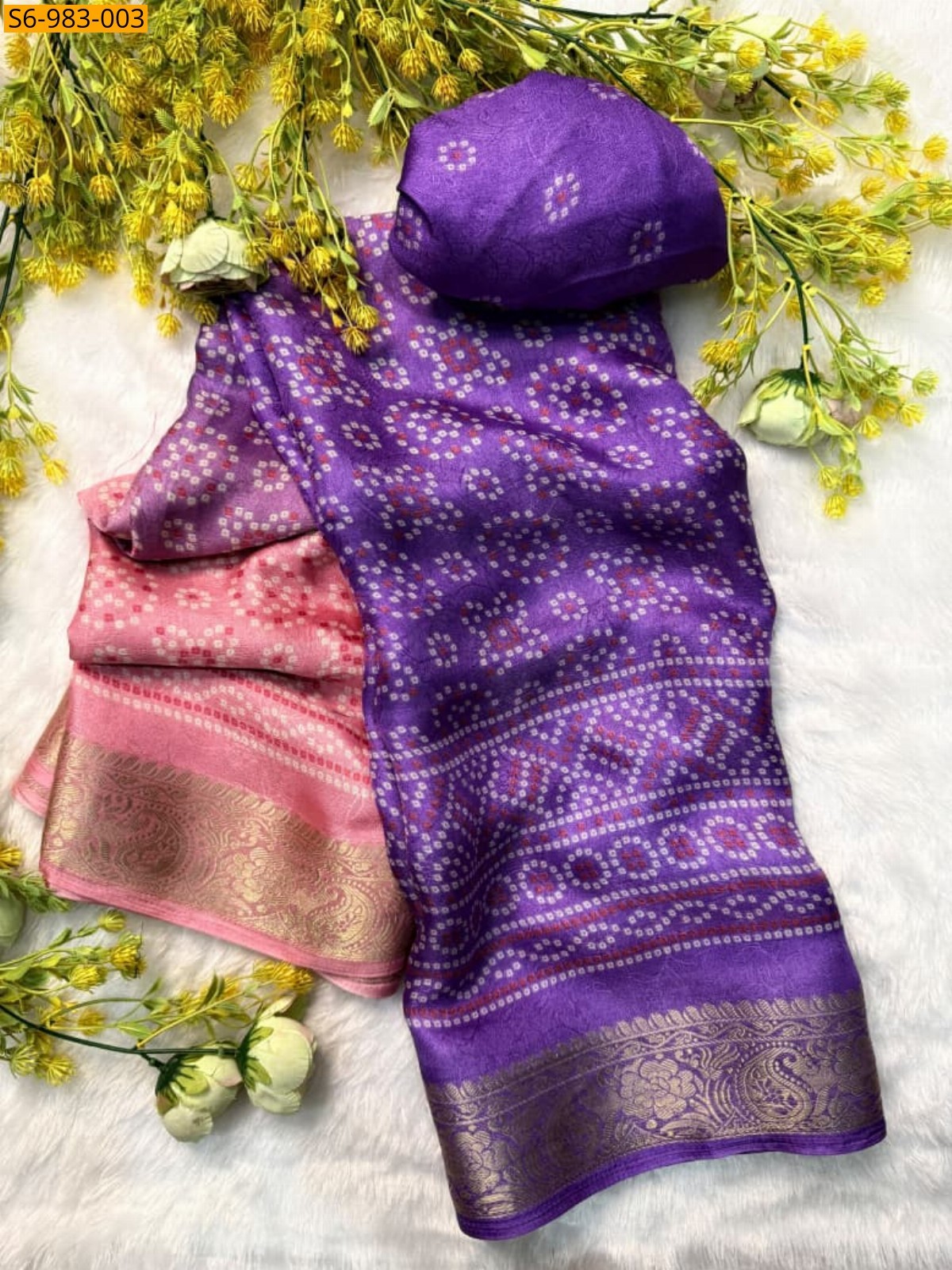 Violet Fancy Marshmellow Saree