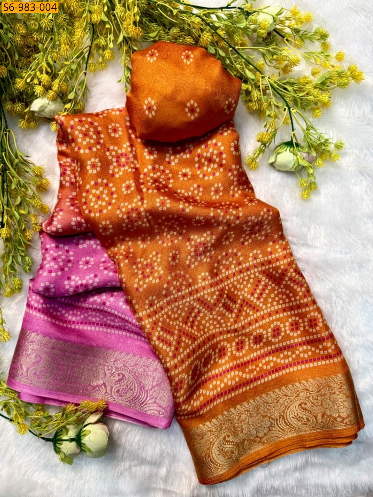 Orange Fancy Marshmellow Saree
