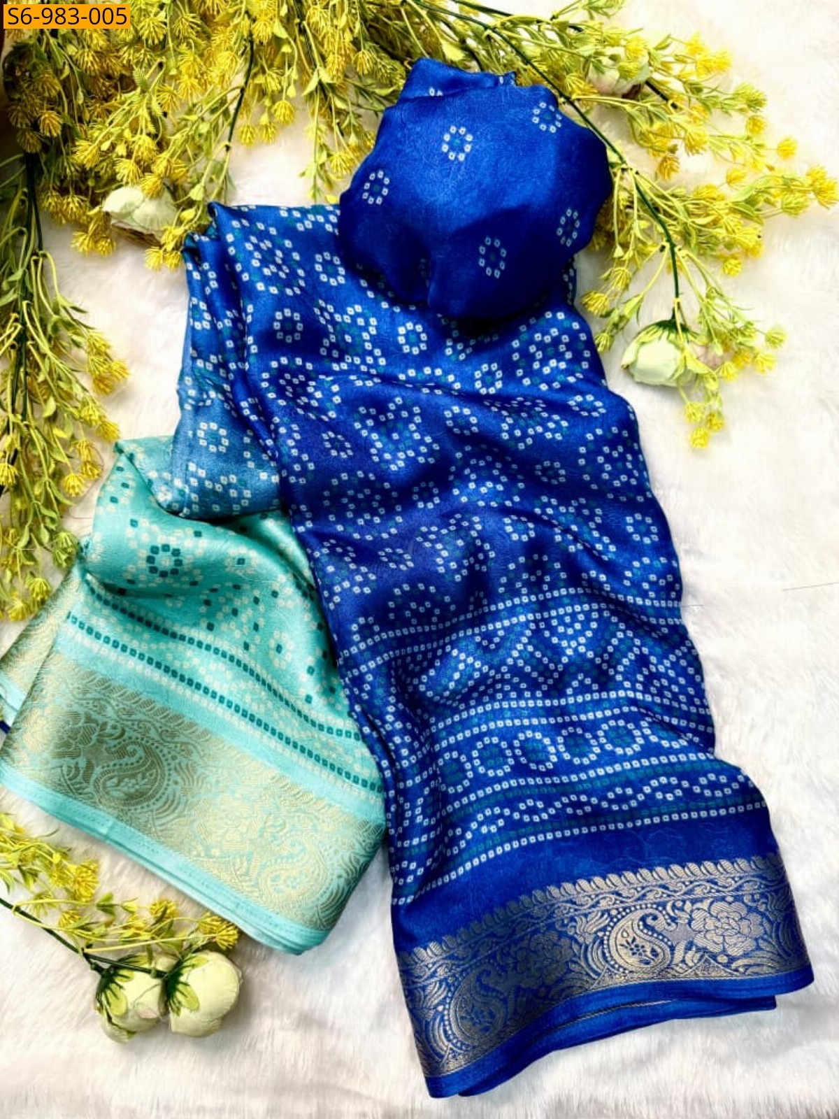 Blue Fancy Marshmellow Saree