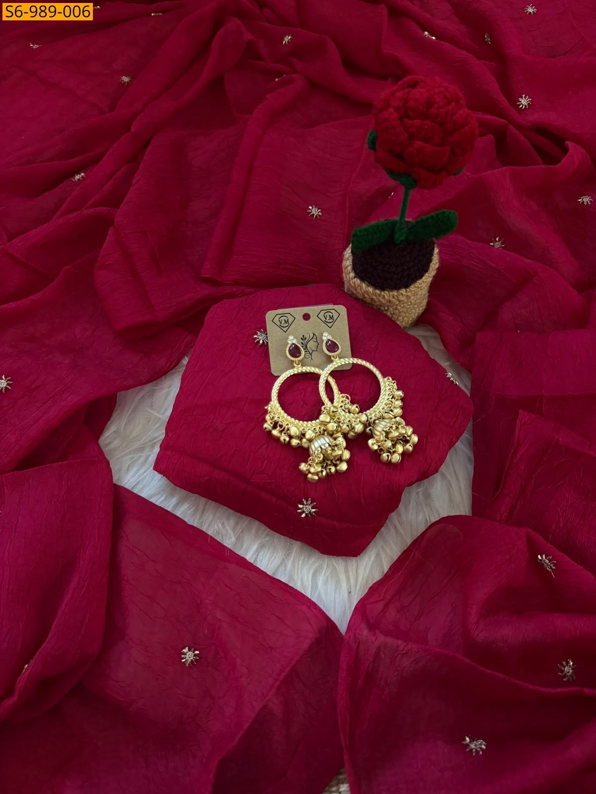Pink Fancy Rangoli Crush Saree