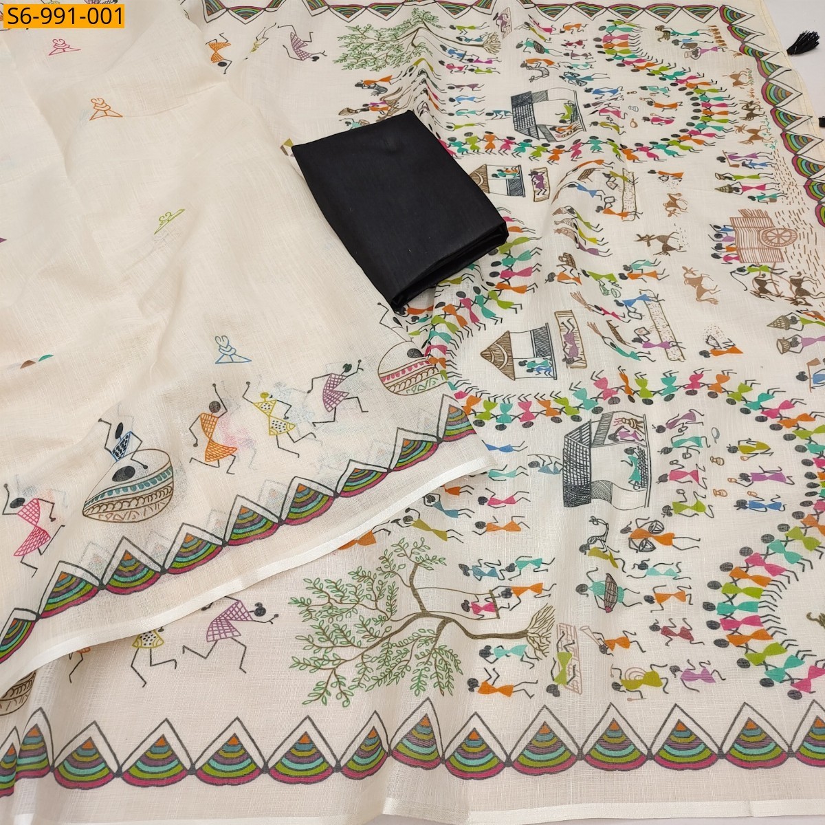 Fancy Soft Linen Cotton Saree