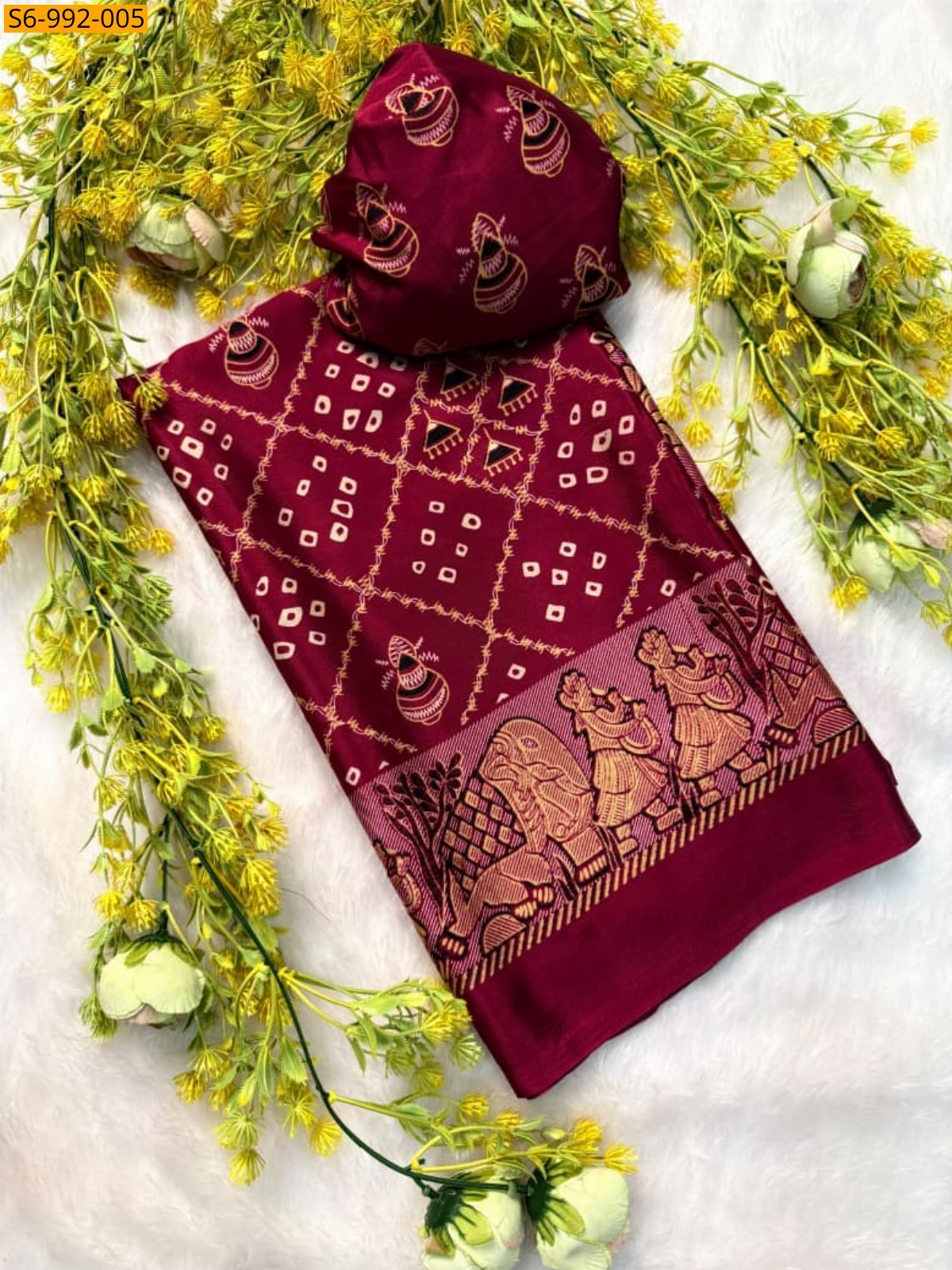 Pink Fancy Gajji Crepe Silk Saree