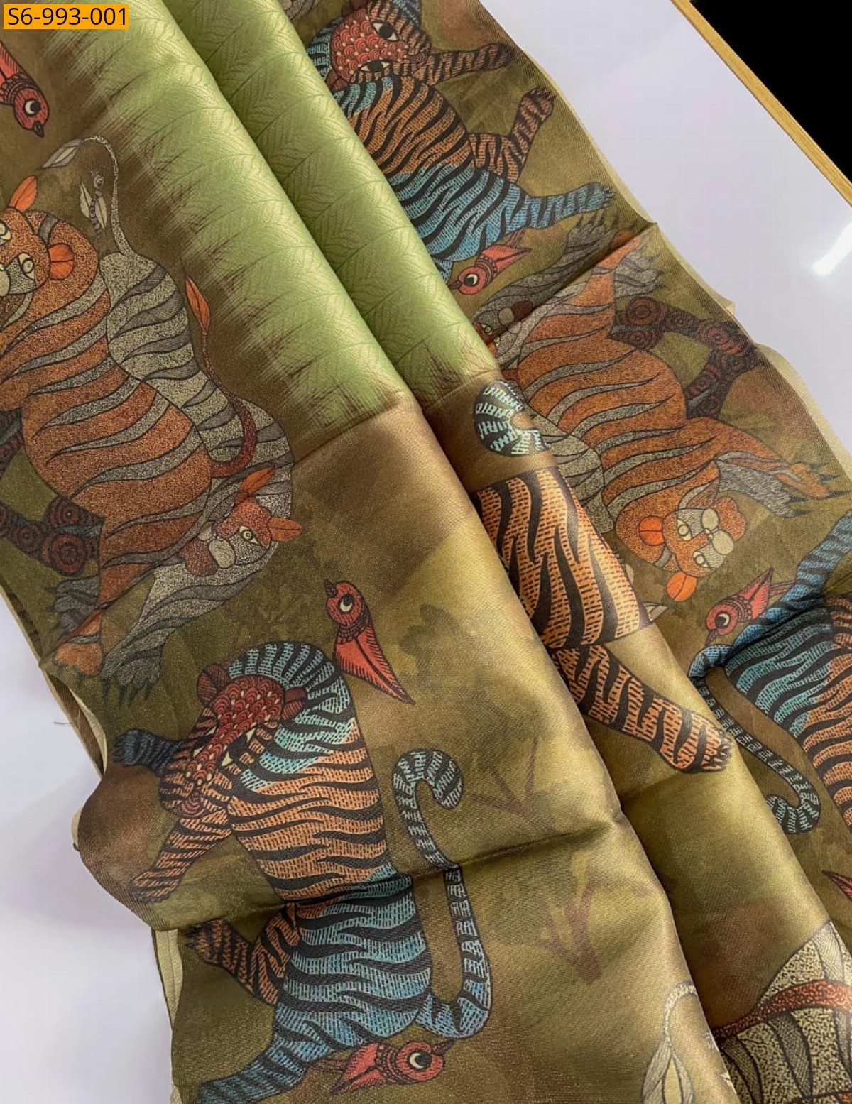 Green Fancy Tissue Saree