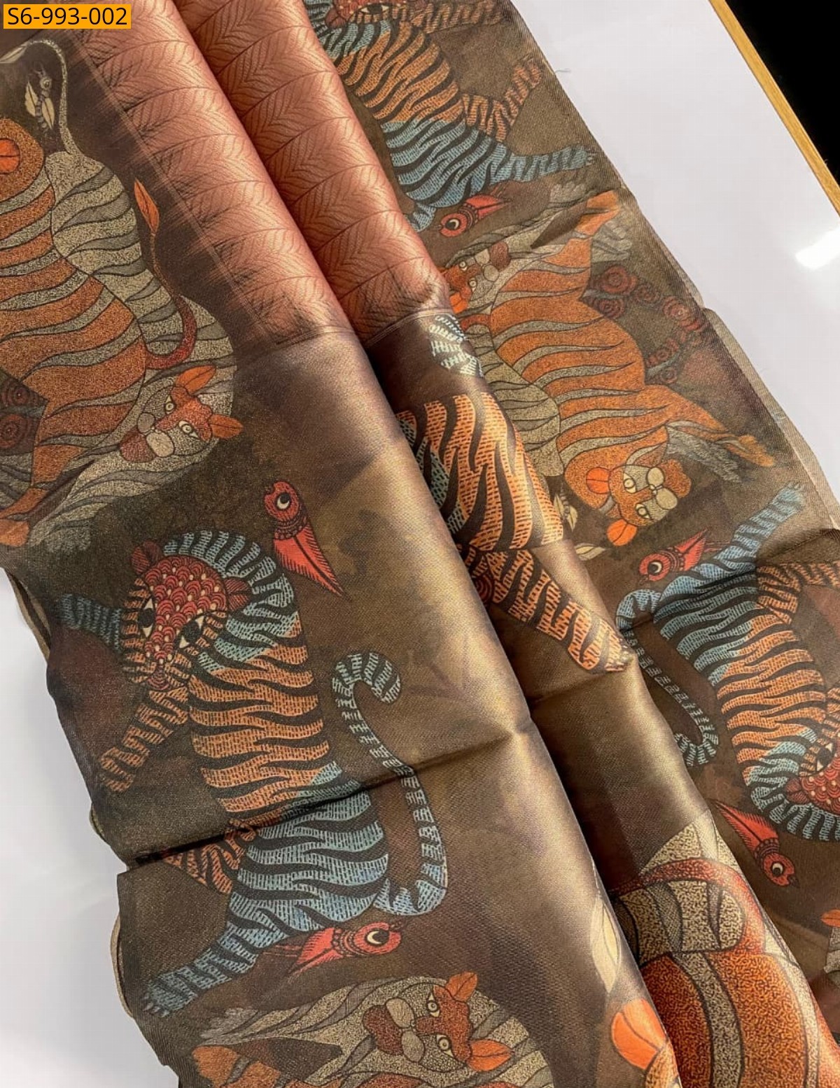 Orange Fancy Tissue Saree