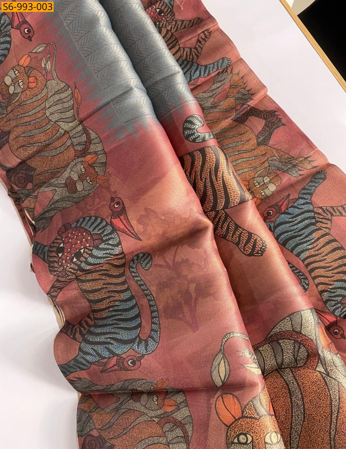 Grey Fancy Tissue Saree