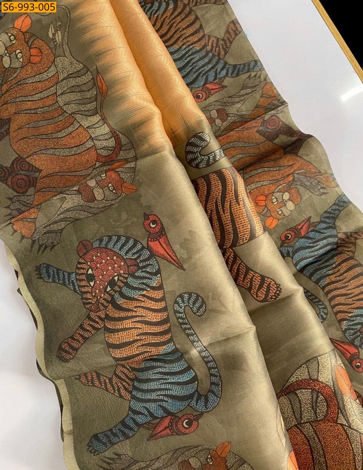 Yellow Fancy Tissue Saree