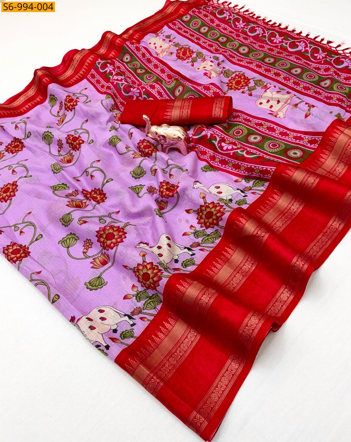 Lavender Fancy Kota Doriya Saree