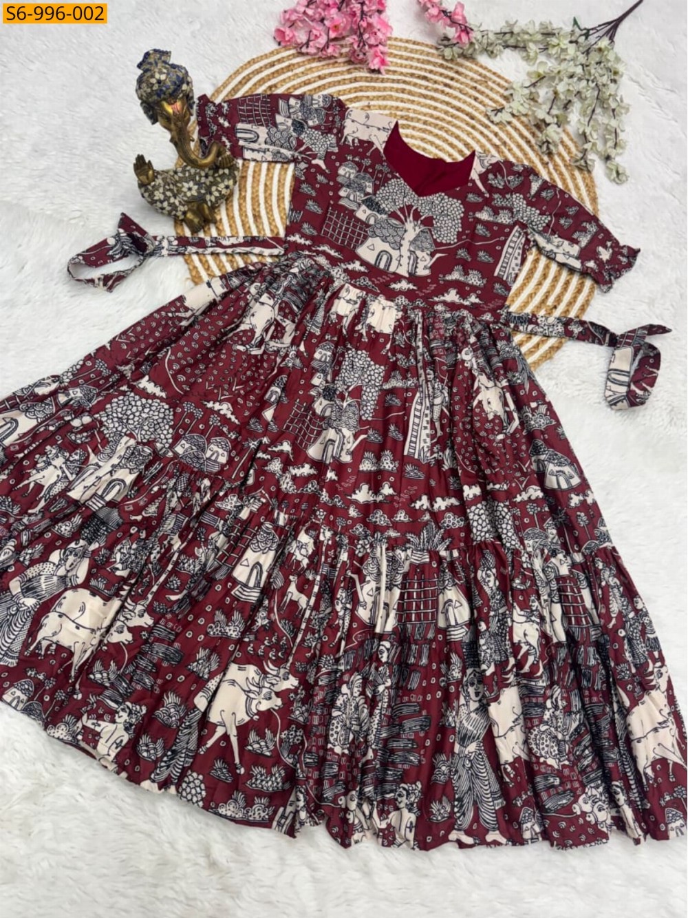 Fancy Muslin mix Cotton Maxi