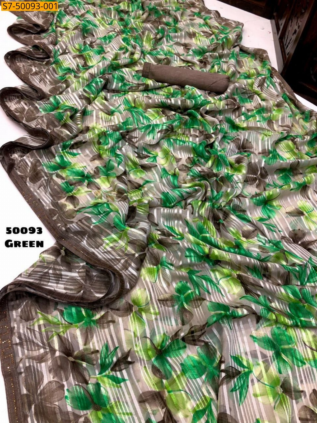 Green Fancy Chiffon saree