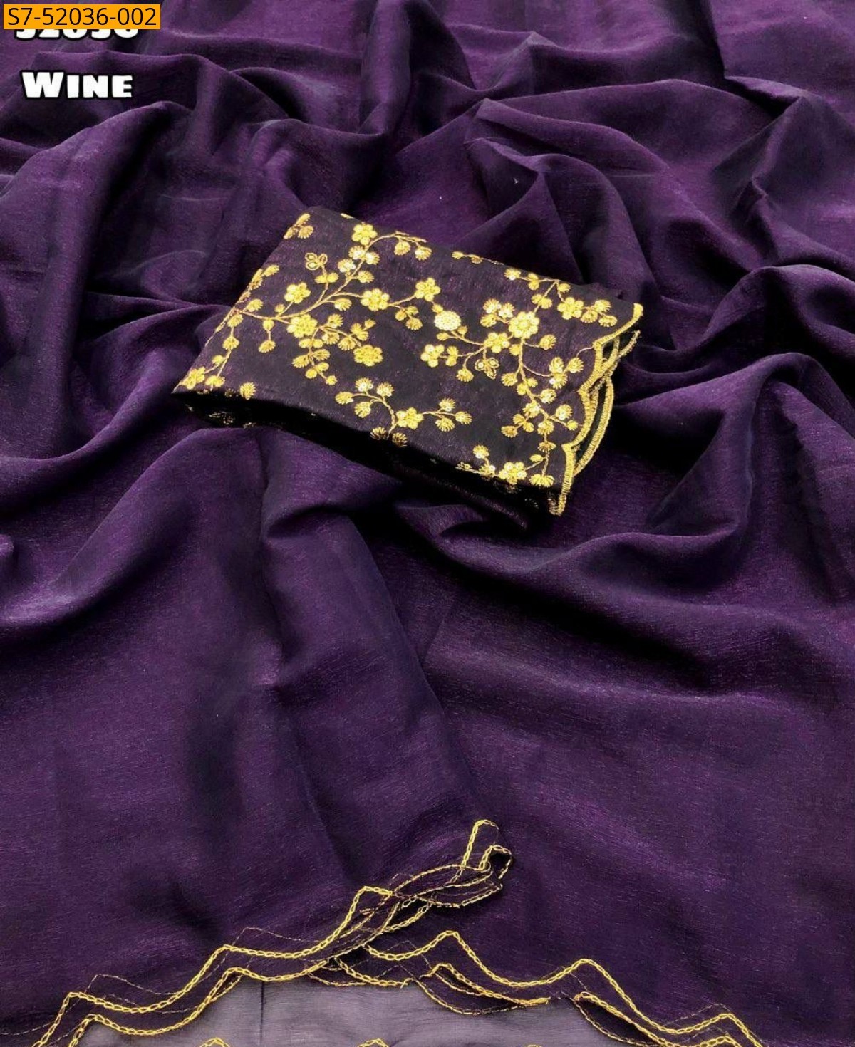 Wine Fancy chiffon  sarees 